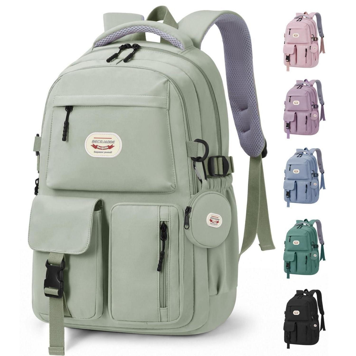 LuxusKollektion Schulrucksack Schulrucksack Mädchen 25L Laptopfach Wasserfest Grün