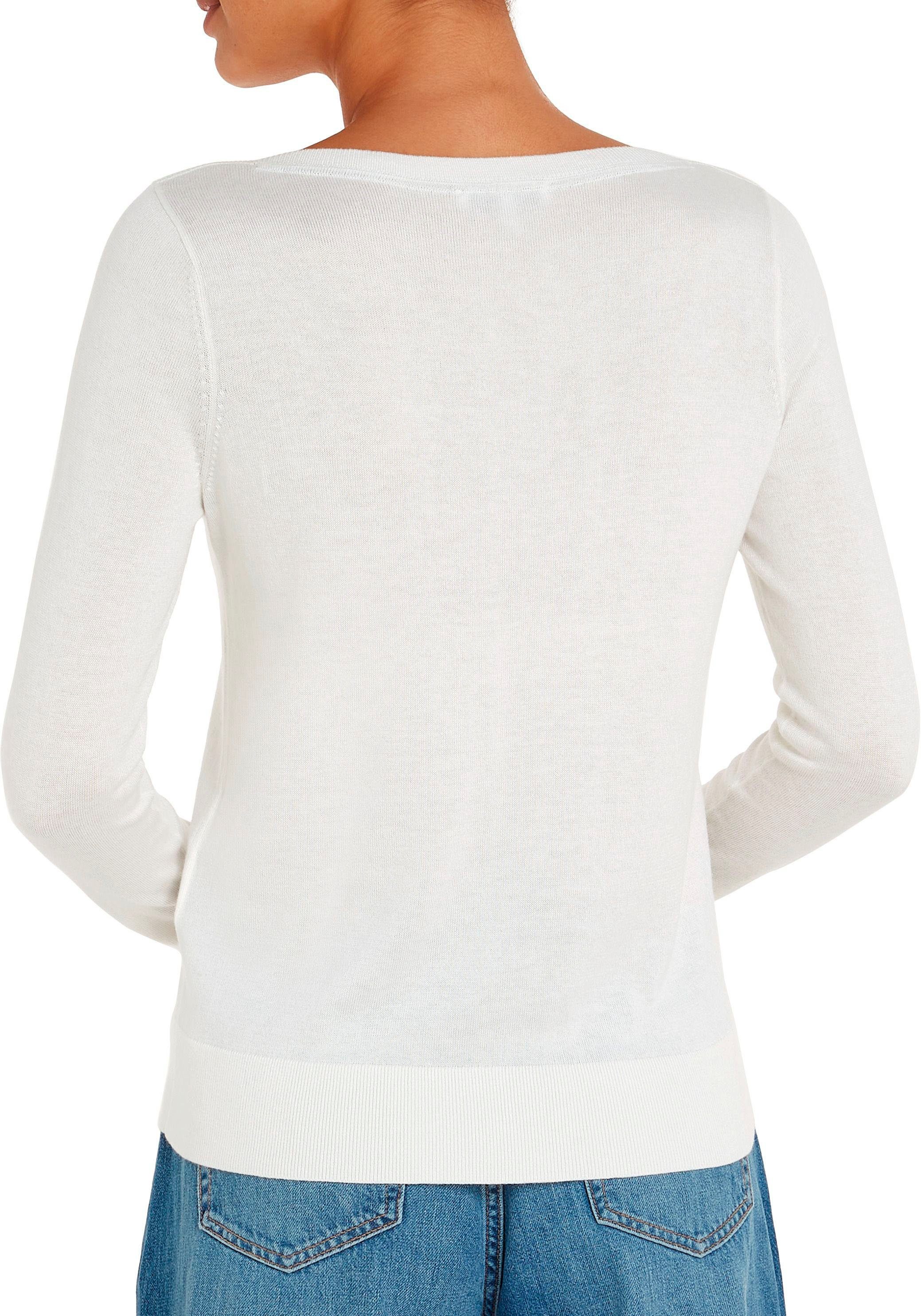 Tommy Hilfiger Strickpullover CO JERSEY STITCH V-NK SWEATER mit Tommy Hilfi günstig online kaufen