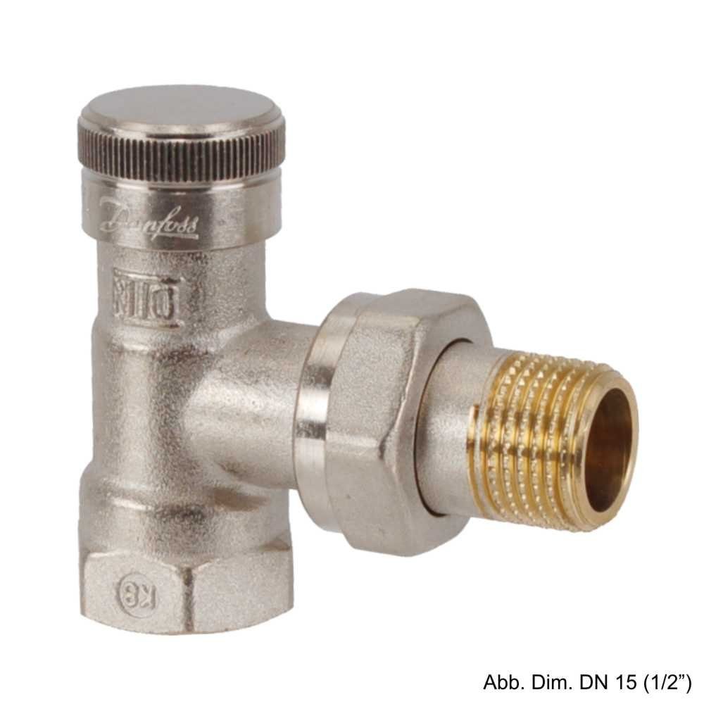 Eck, Danfoss 3/4", RLV Rücklaufverschraubung R Danfoss Heizkörper 20, 3/4", 003L0145 Rp