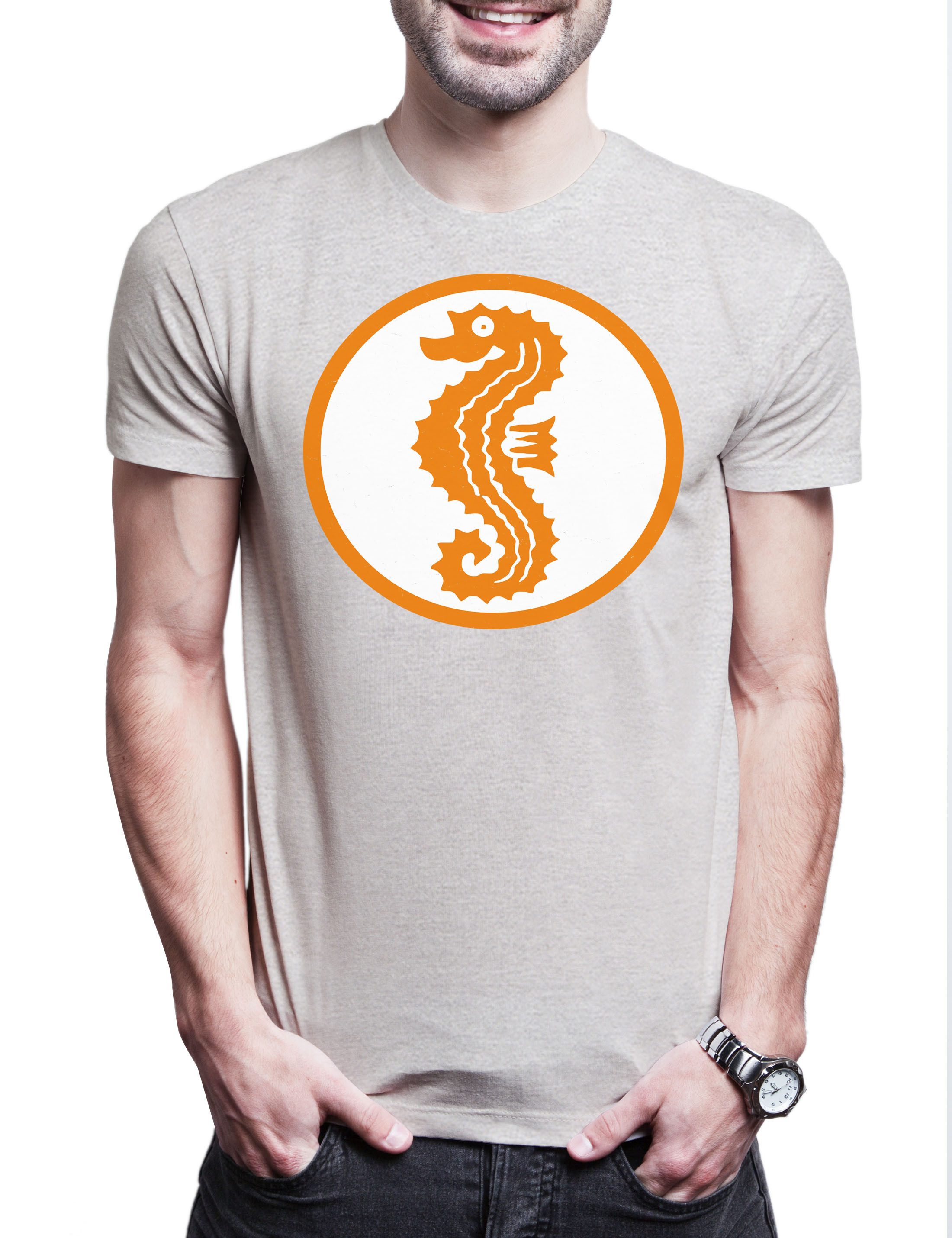 Urban Backwoods Print-Shirt Schwimmabzeichen Herren T-Shirt Sea Horse Seepferdchen Seahorse (1-tlg) Abzeichen Schwimmlehrer Swimming Teacher