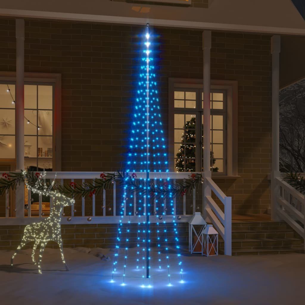 310 Christbaumschmuck vidaXL 300 LEDs Blau für (1-tlg) Fahnenmast LED-Weihnachtsbaum cm