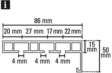 Vorhangschiene Vorhangschiene mit Blende P2Ü, GARDINIA, mit Bohren, Holz, mit Bohren, Holz, mit angespritzter Kunststoffblende