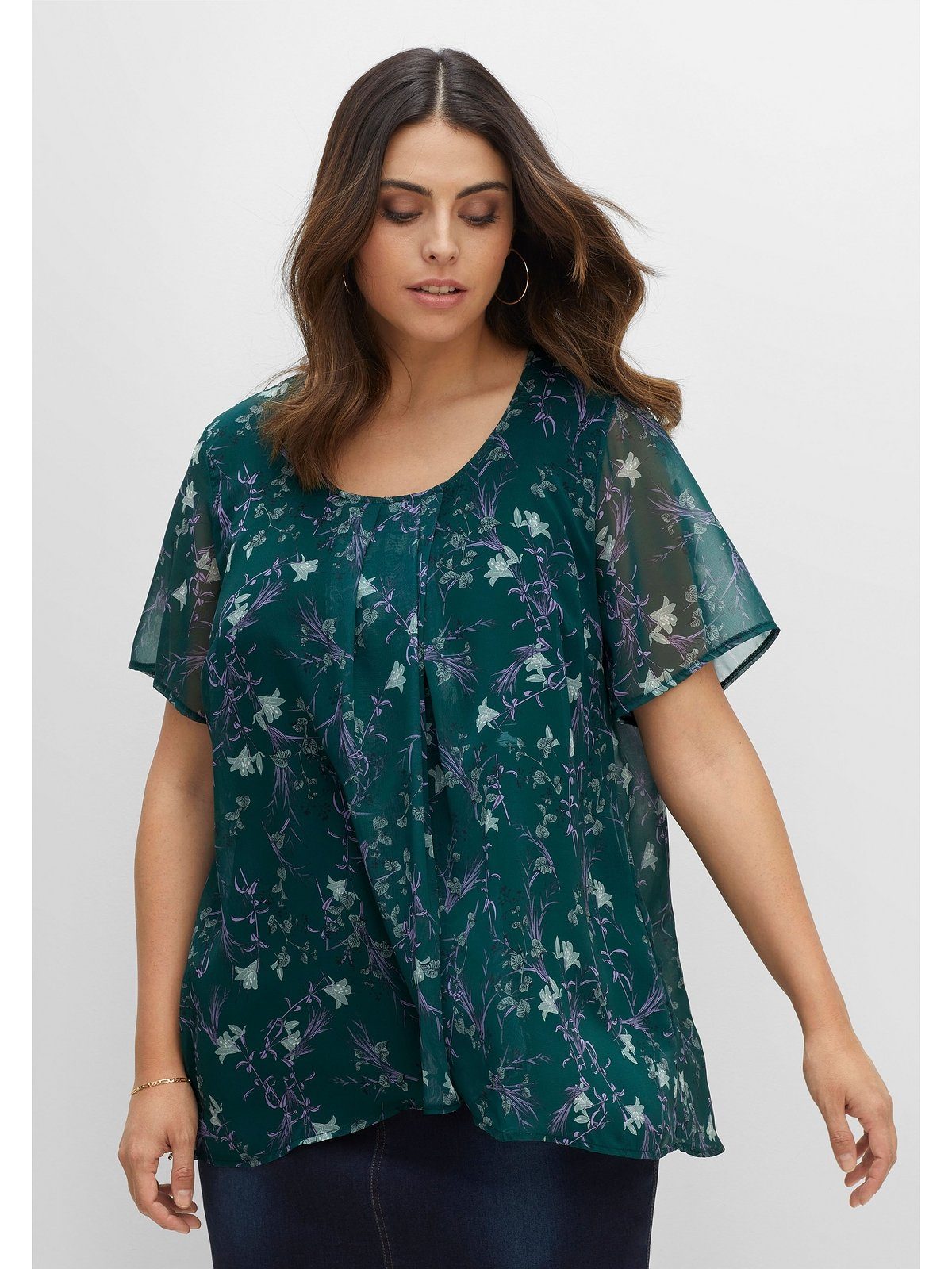 Sheego T-Shirt Große Größen in leichter Chiffonqualität, blickdichtes Untershirt