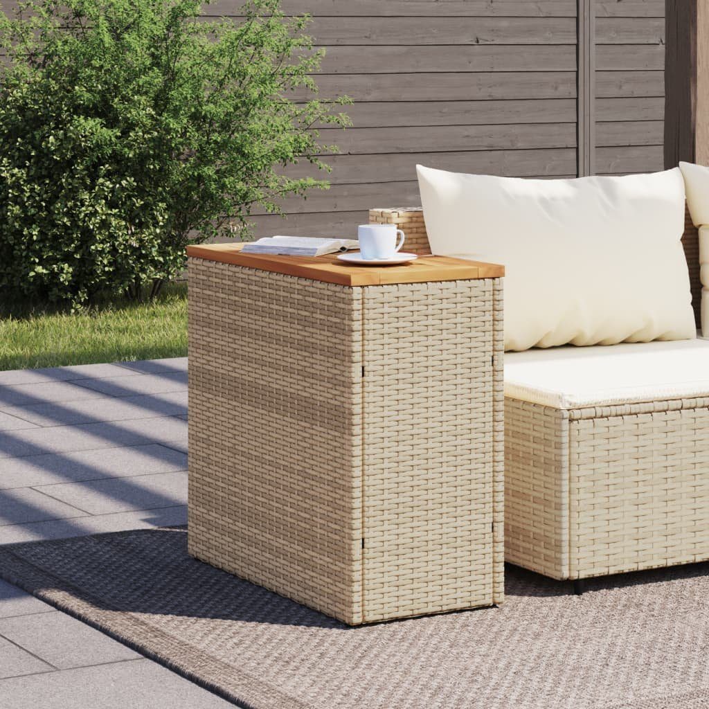 vidaXL Gartentisch Garten-Beistelltisch Holzplatte Beige 58x27,5x55 günstig online kaufen