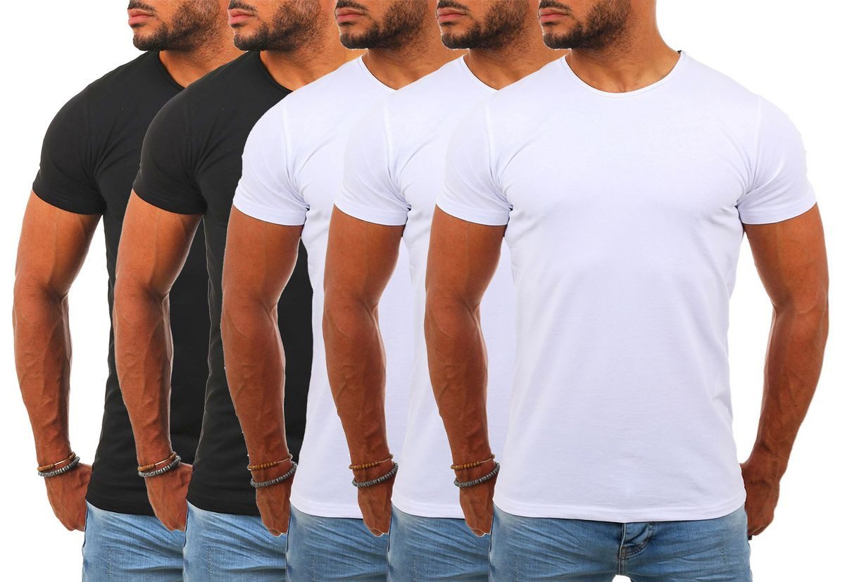 Young & Rich T-Shirt Herren Uni Basic rundhals Ausschnitt Unterziehshirt 1701 Rundhalsauschnitt unifarben kurzarm regular fit