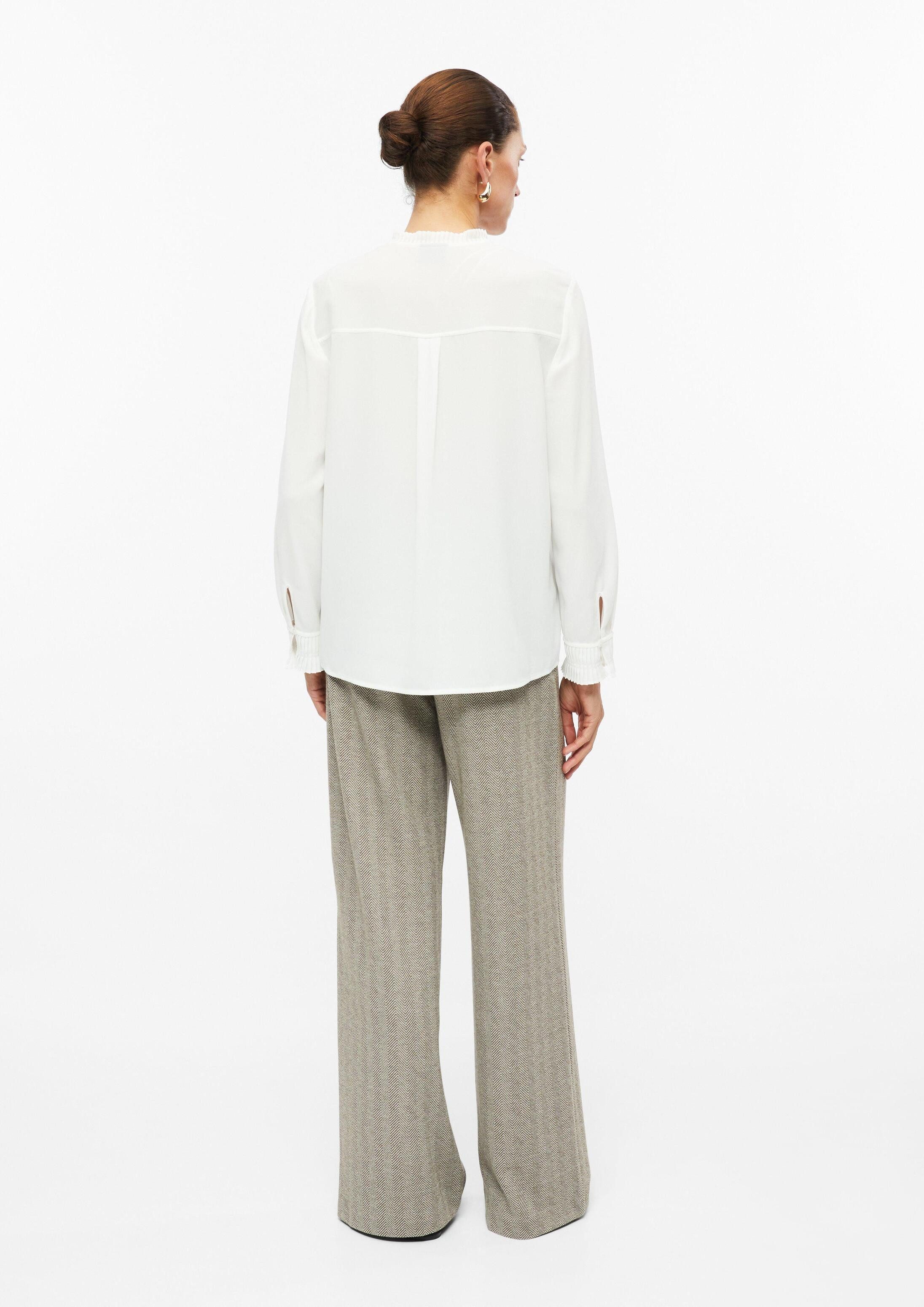 s.Oliver Chinos Hose Wide-Leg-Hose mit Fischgratmuster