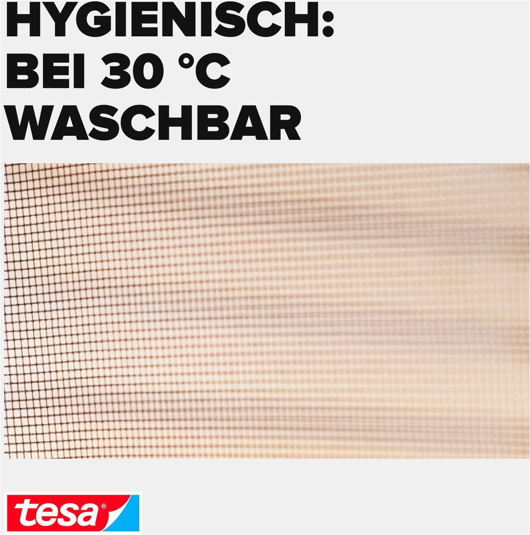 tesa Insektenschutz-Tür Insect Stop Comfort Fliegengitter für Türen - 1,2 m : 2,2 m, (Packung, 1-St., Fliegennetz, Klettband), Balkon Türvorhang - Insektenschutz ohne Bohren