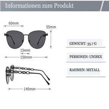 Fivejoy Sonnenbrille mit Metallrahmen Damen UV400 Schutz Vintage Pilotenbrille