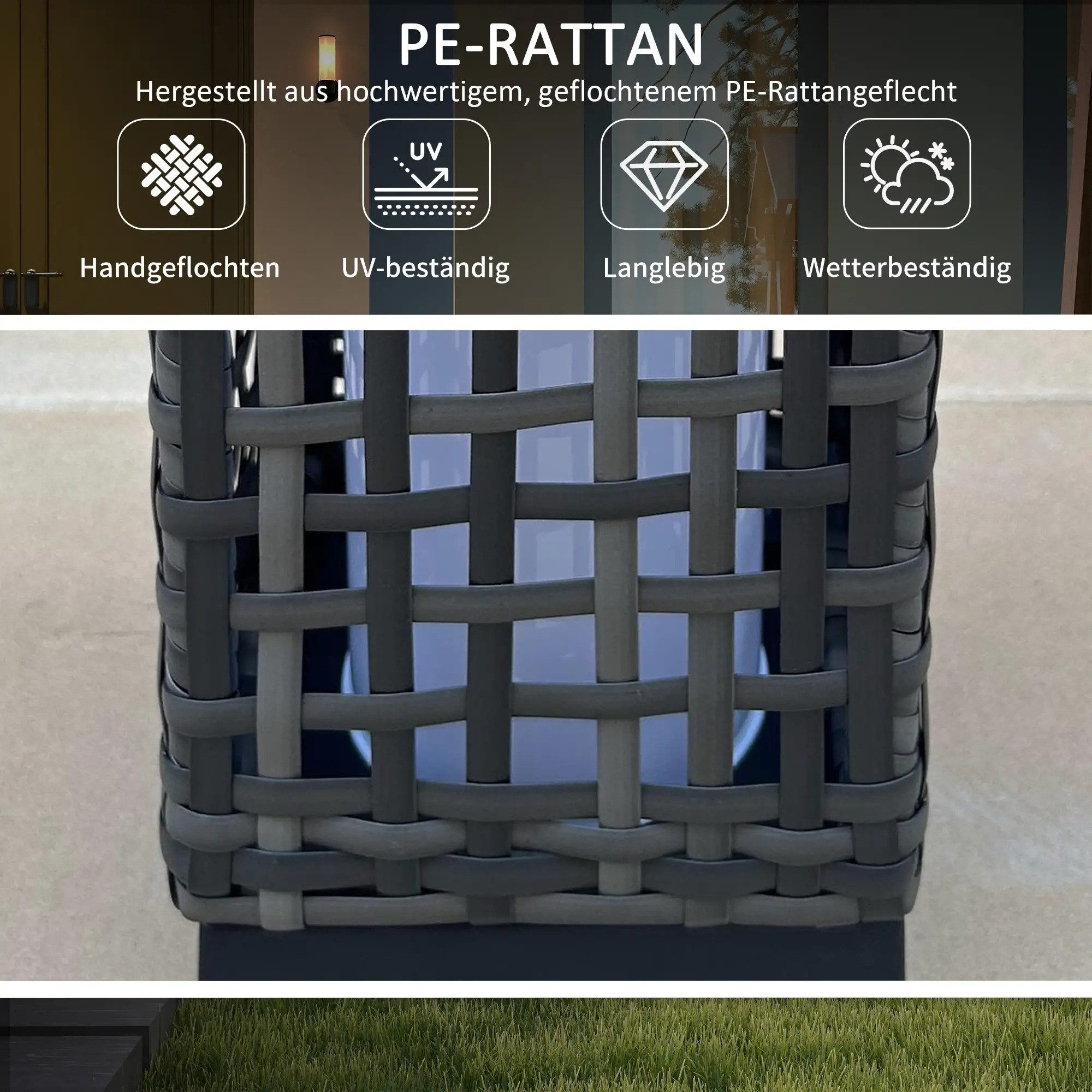 BlingBin LED Solarleuchte Solarlampen Rattan mit günstig online kaufen