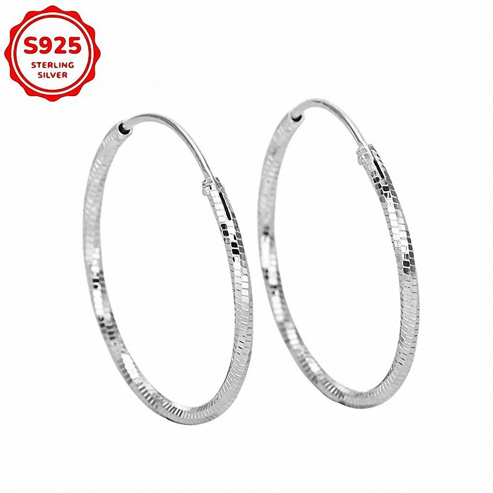 Taffstyle Paar Creolen 925 Sterling Silber Creolen Damen Ohrringe Filigran Elegant Glänzend (Geschenke zum Geburtstag Weihnachten Valentinstag Muttertag inklusive Geschenkschachtel)