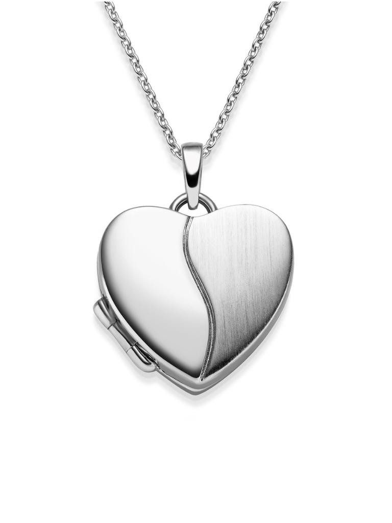 Amoonic Amulett Herz Medaillon zum Öffnen für Bilder Silber 925 Herzkette A günstig online kaufen