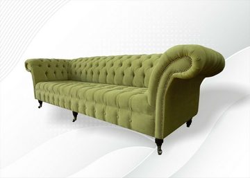 JVmoebel Big-Sofa Olivengrüner Chesterfield Viersitzer Moderne Couch Luxus Großes Sofa, Made in Europe