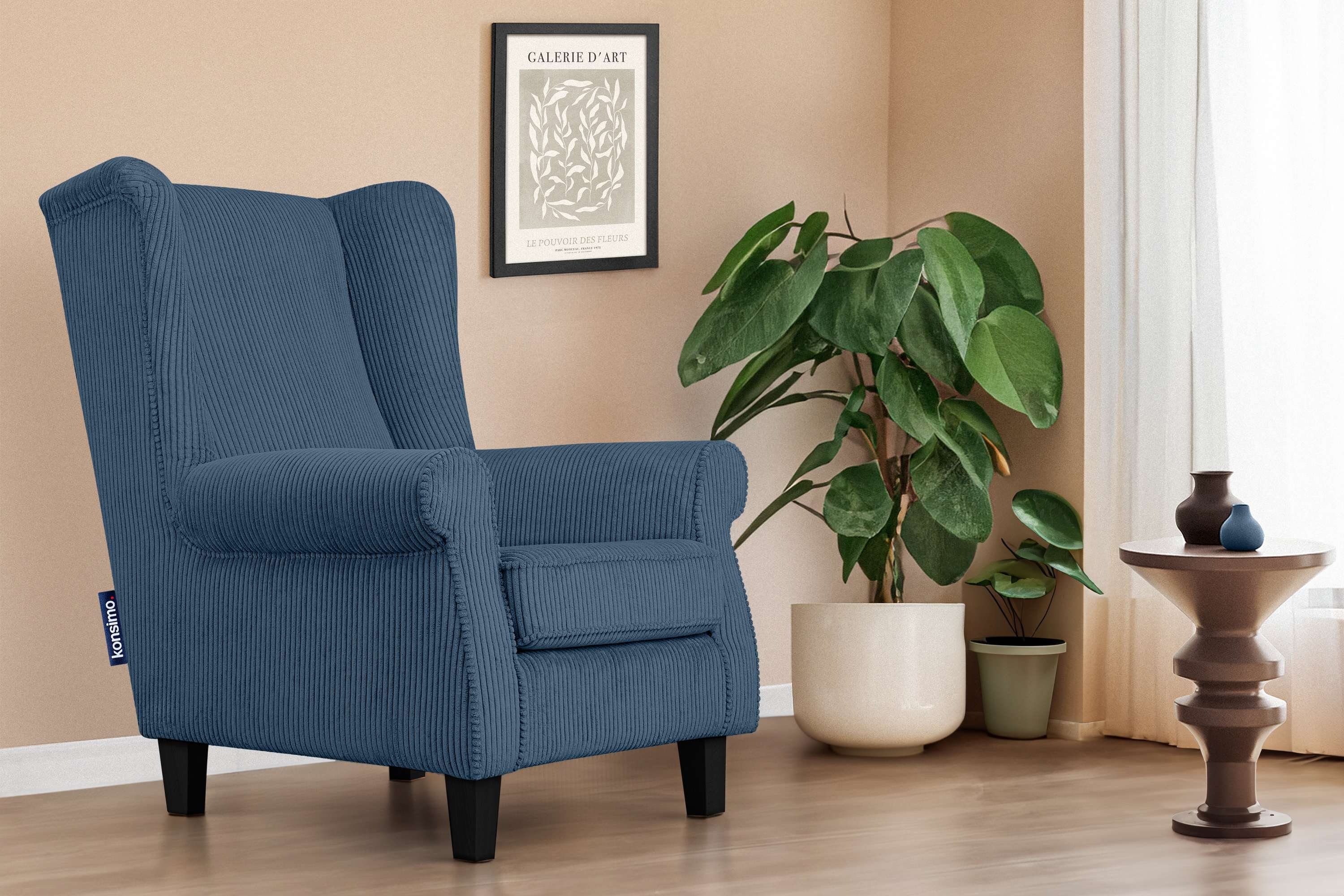 KONSIMO® Ohrensessel MILES Gepolsterter Sessel, mit günstig online kaufen