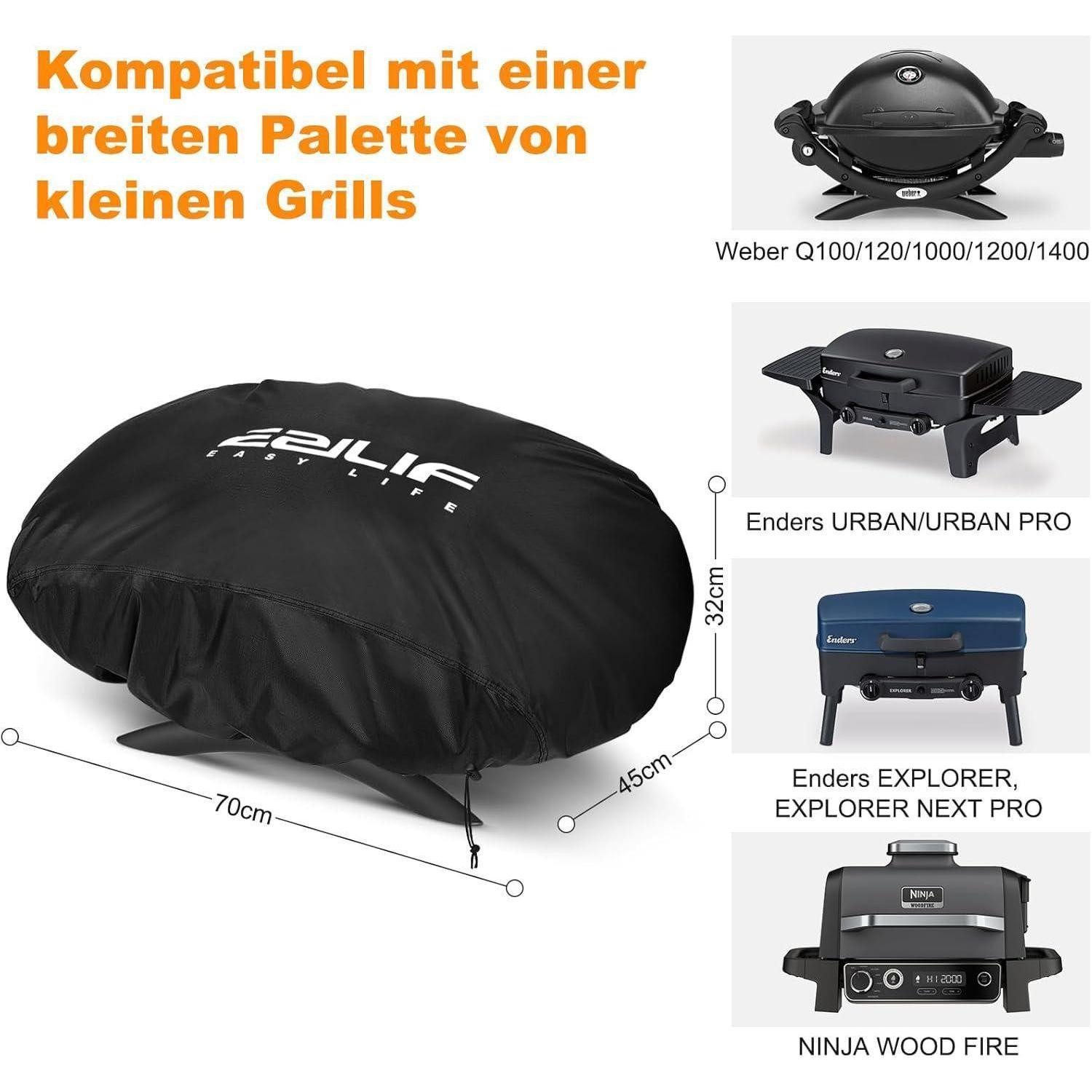 LuxusKollektion Grill-Schutzhülle Grillabdeckung Weber Q100/Q120/Q1400 Elektrogrill 600D Oxford