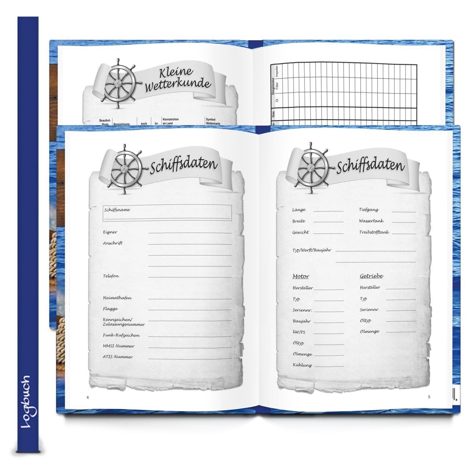 Logbuch-Verlag Tagebuch DIN Hardcover Sailing Logbuch mit Metallecken A4