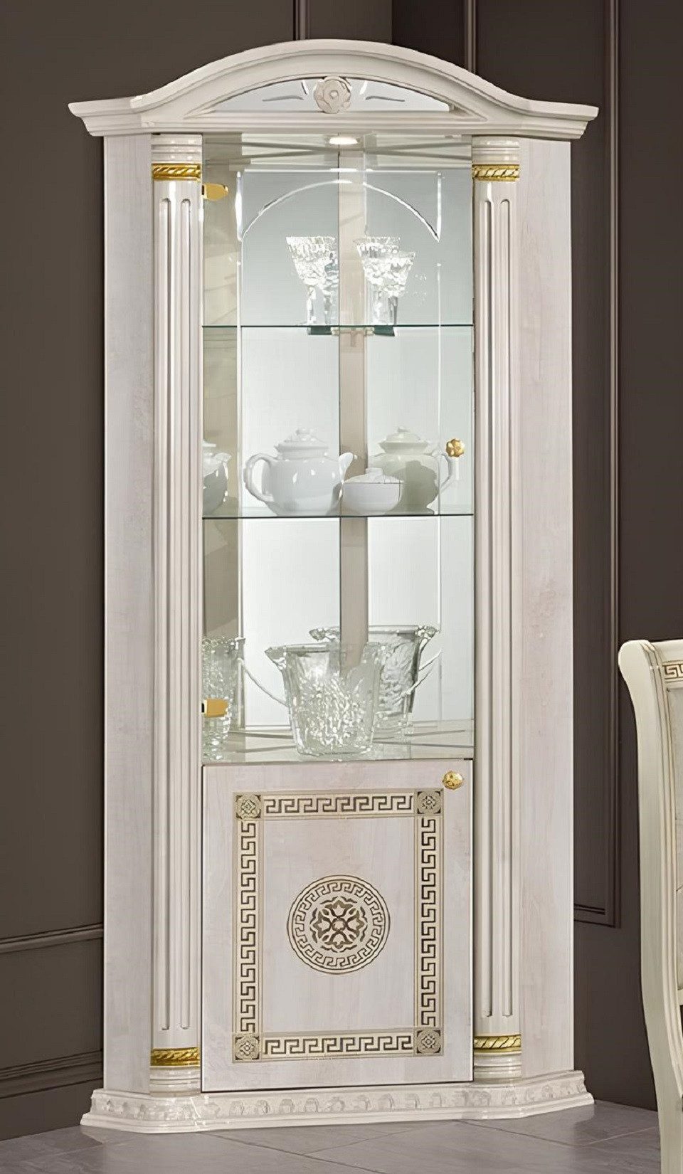 Xlmoebel Eckvitrine Vitrine Anrichte Vitrinen Glas Schrank Schranke Eck Holz Sofort (Eckvitrine) Hergestellt in Europa