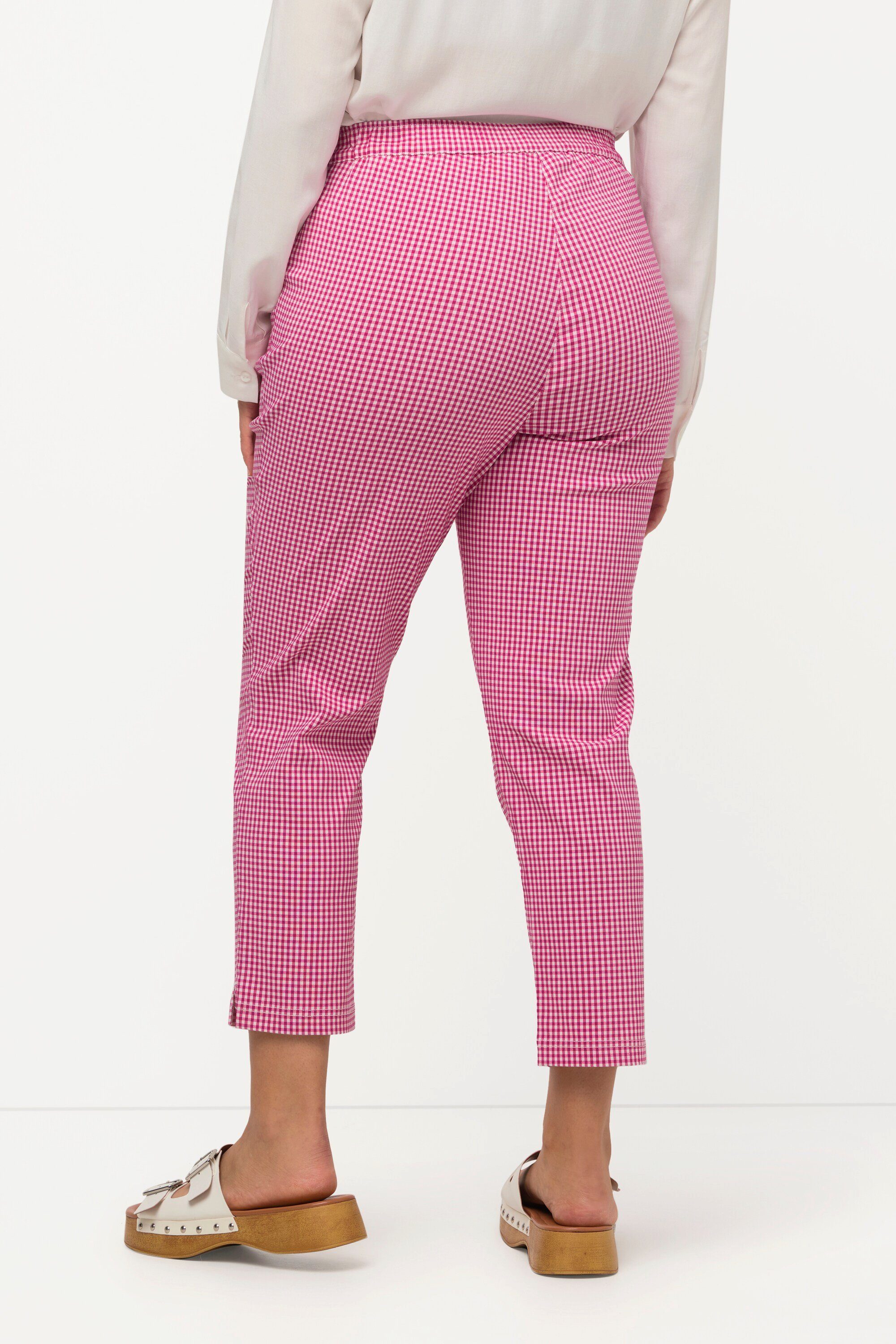 Ulla Popken Stoffhose 7/8-Bengalinhose Sienna Vichykaro hochelastisch