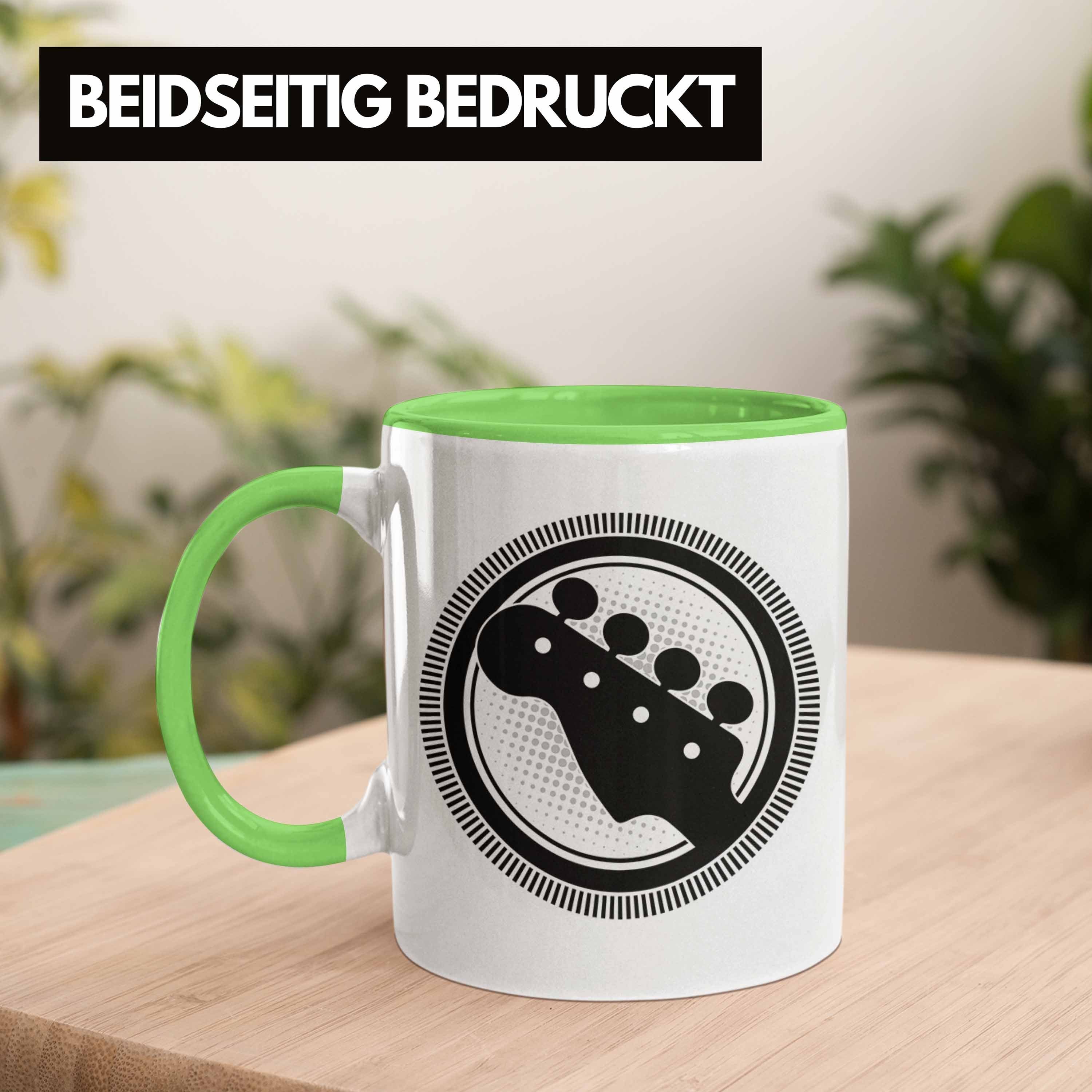 Trendation Tasse Gitarrenspieler Tasse Gitarre Spruch Geschenk Geschenkidee Kaffee-Bech Grün