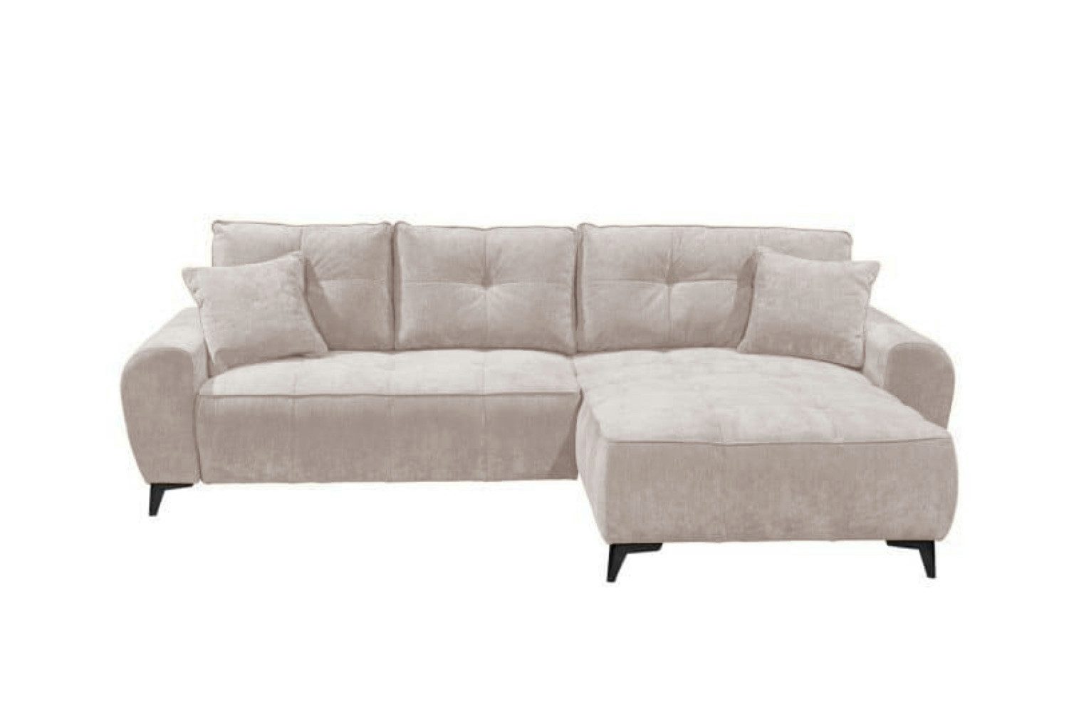 ED EXCITING DESIGN Ecksofa Elisa L-Form mit Schlaffunktion und Bettkasten, Beidseitig montierbar, Schlaffunktion, Bettkasten, Wurfkissen
