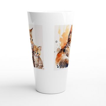 Alltagszauber Latte-Macchiato-Tasse - Jumbo-Becher CAT MUM, Keramik, extra groß, für 500ml Inhalt