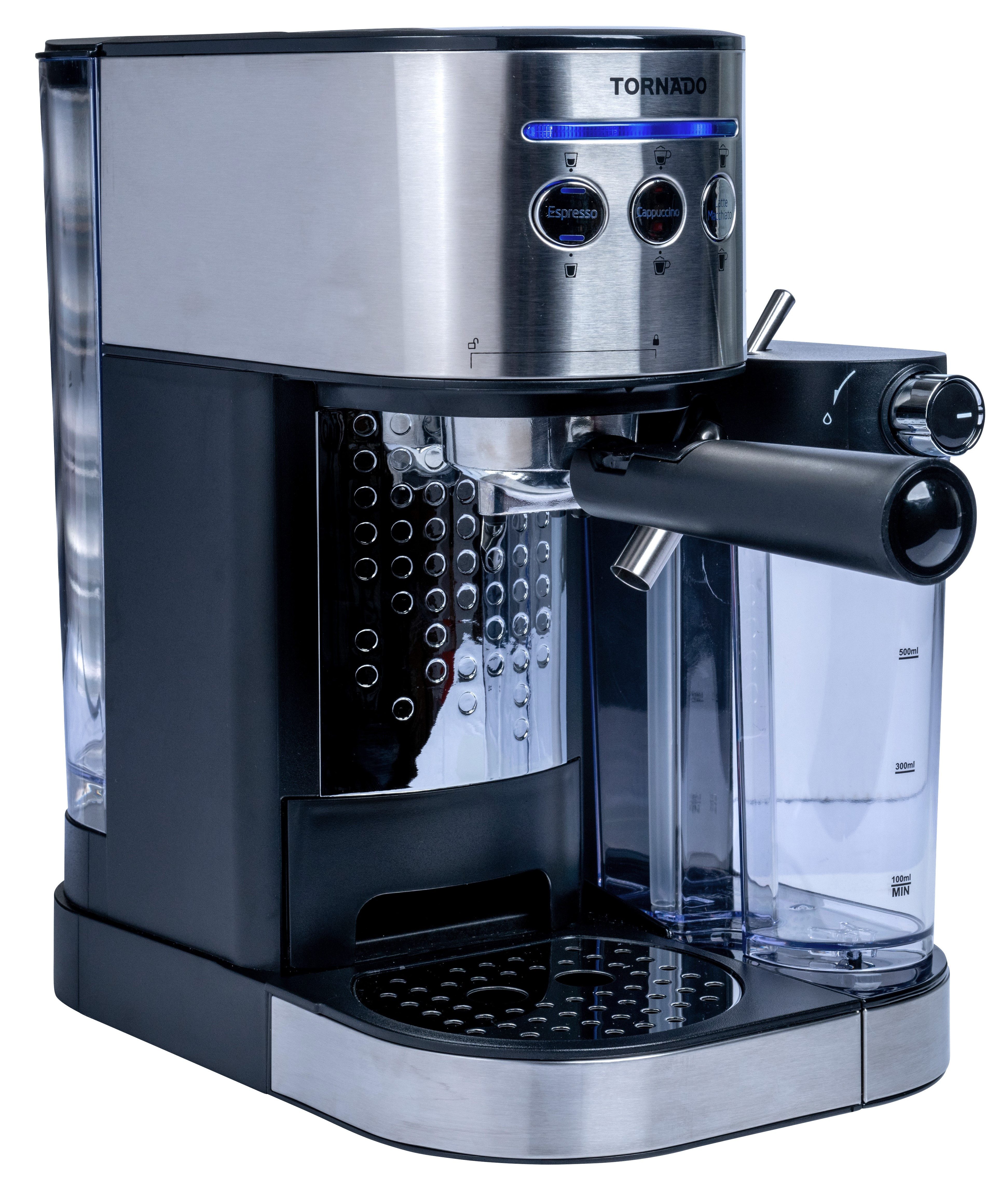 Tornado Siebträger-/Filterkaffeemaschine TCM14125, 15 Bar, platzsparend, 1350 Watt