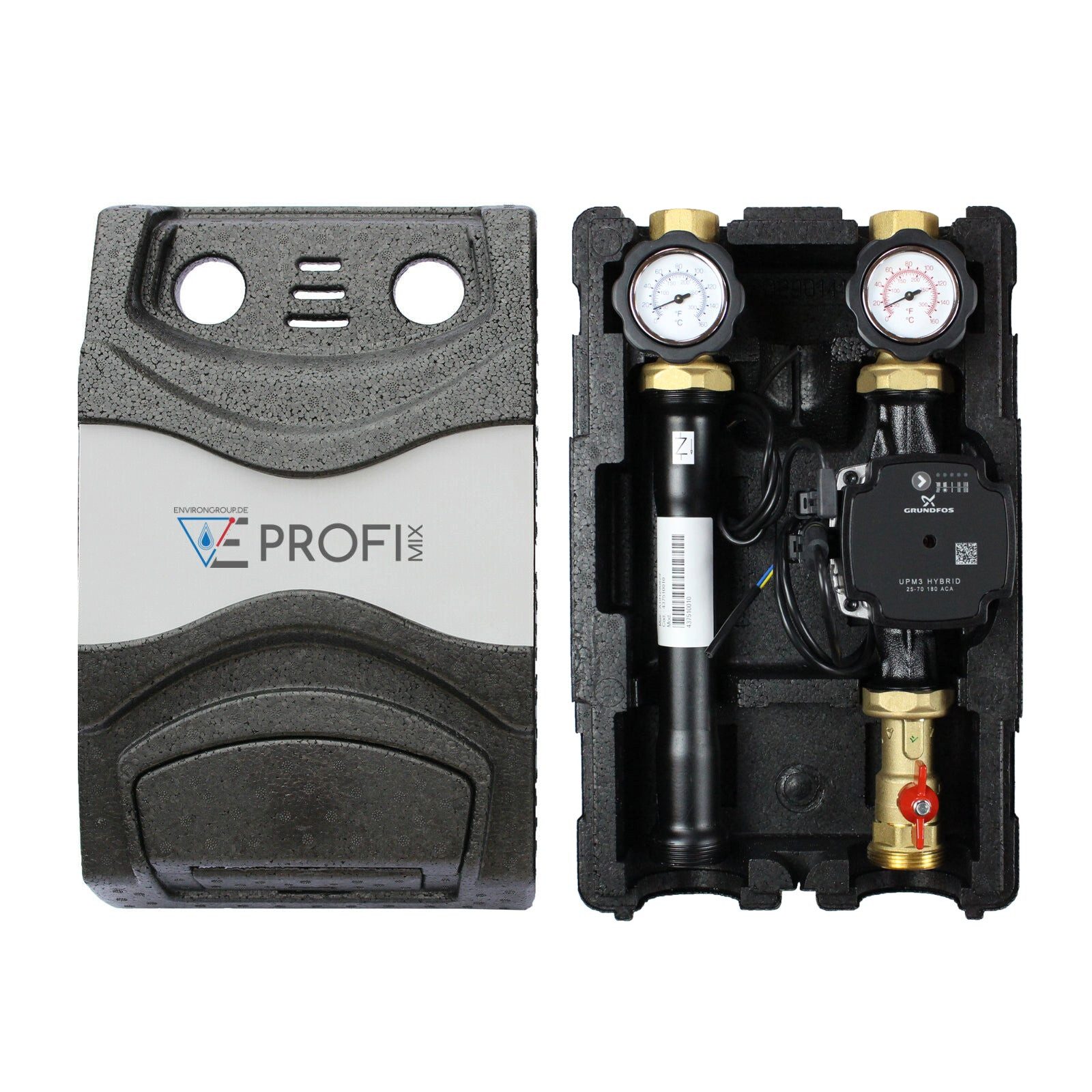 Environ Fußbodenheizung ProfiMix Heizkreispumpengruppe direkt, mit Grundfos UPM3 Hybrid 25/7 H
