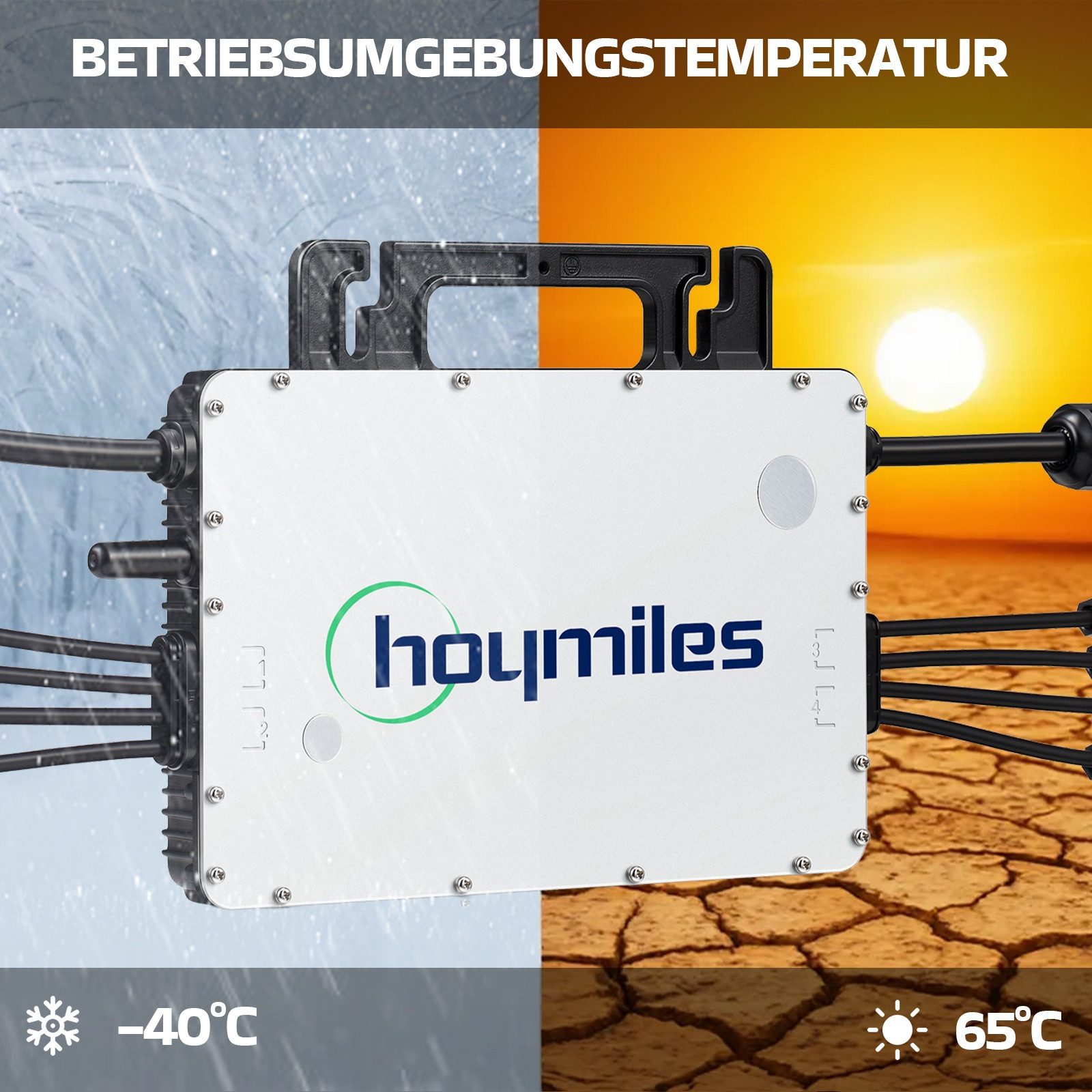 SUNNIVA Wechselrichter Hoymiles Mikro-Wechselrichter 1500 W HM-1500, (für Balkonkraftwerk & PV-Anlagen, IP67 wetterfest, 2 MPPT, Micro Inverter Plug & Play Installation)