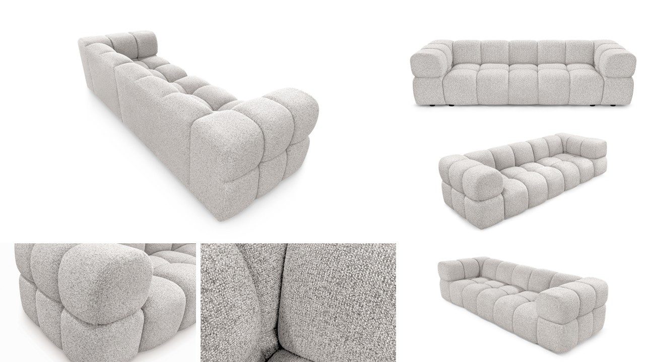Kaiser Möbel Sofa 4-Sitzer für Wohnzimmer, Samtstoff Bluvel, Averro, 4-Sitzer, Edler Samt-Look mit leichtem Glanz, 4-Sitzer-Sofa für große Wohnräume – Bild 4 von 5