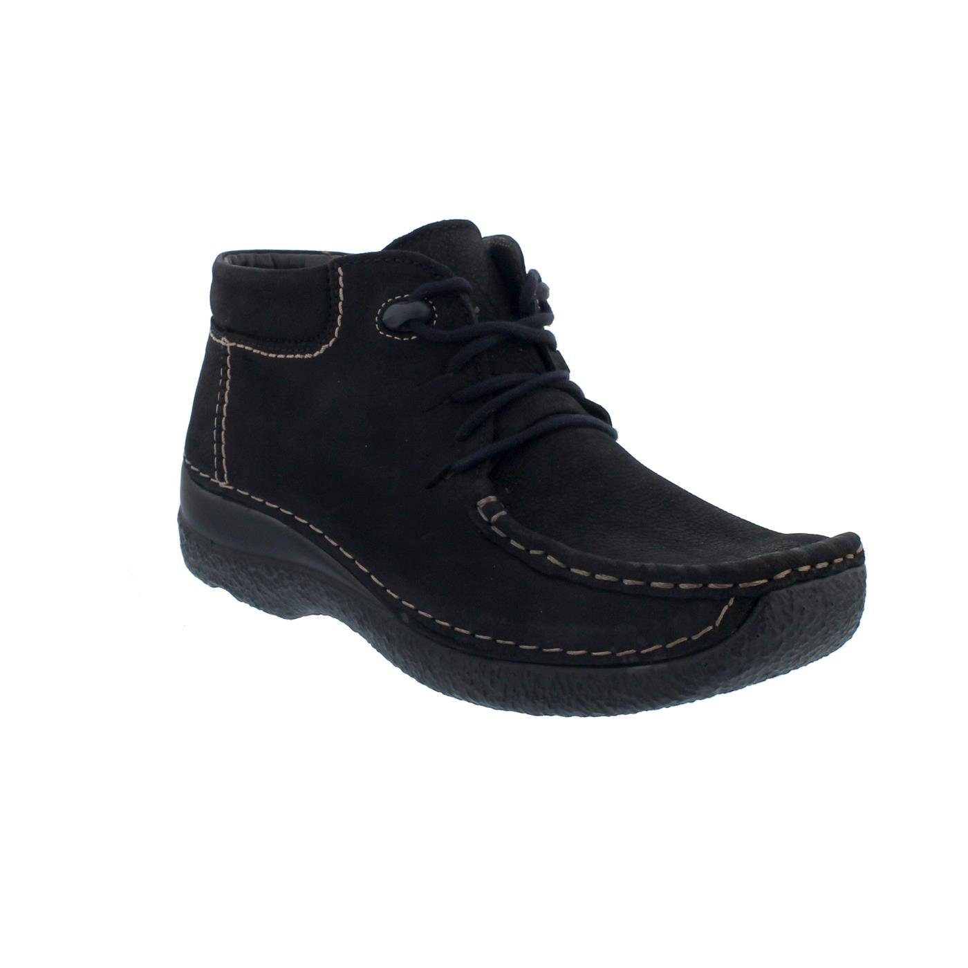 WOLKY Wolky Seamy Moc Bootie, Antique nubuck, Black 0625311-000 Schnürstiefel