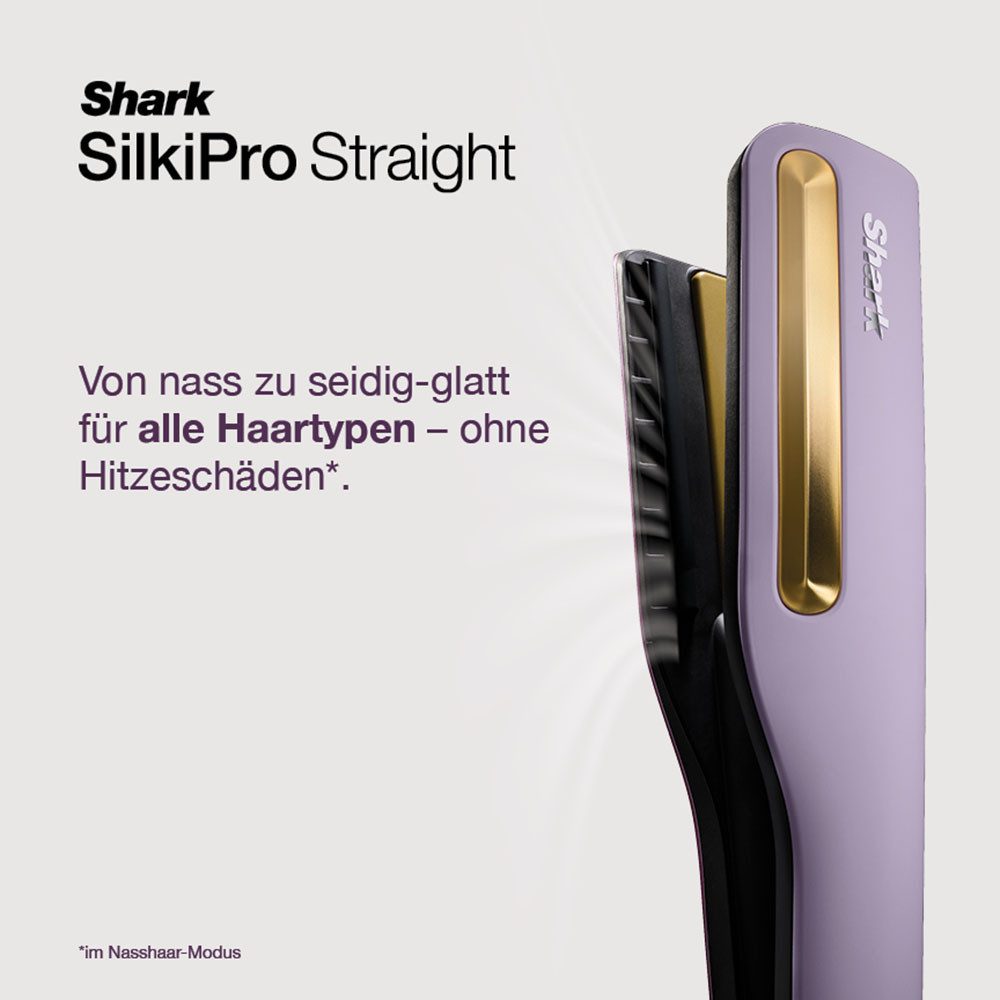 Shark Glätteisen Shark Silki 3-in-1 HT401EUPU Keramikplatten, VIELSEITIGES STYLING: Stretchen, Formen, Locken oder Glätten
