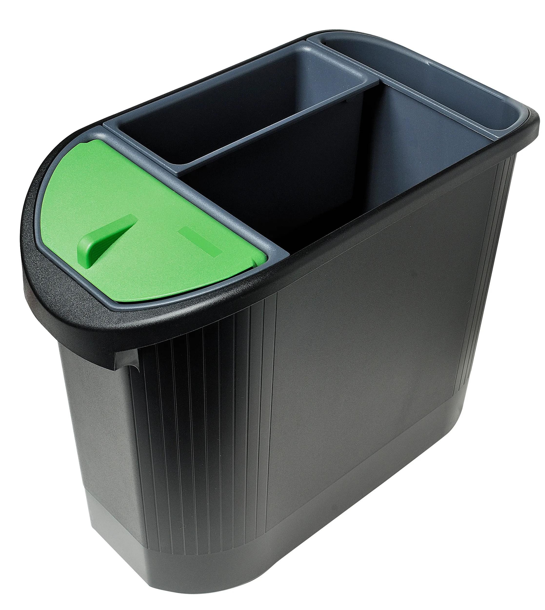EXACOMPTA Papierkorb Öko-Papierkorb mit Einsätzen, Topline - Schwarz/grau - 42614D, Papierkörbe