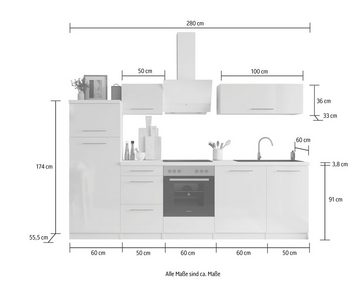 RESPEKTA Küche Amanda, Breite 280 cm, mit Soft-Close, in exklusiver Konfiguration für OTTO
