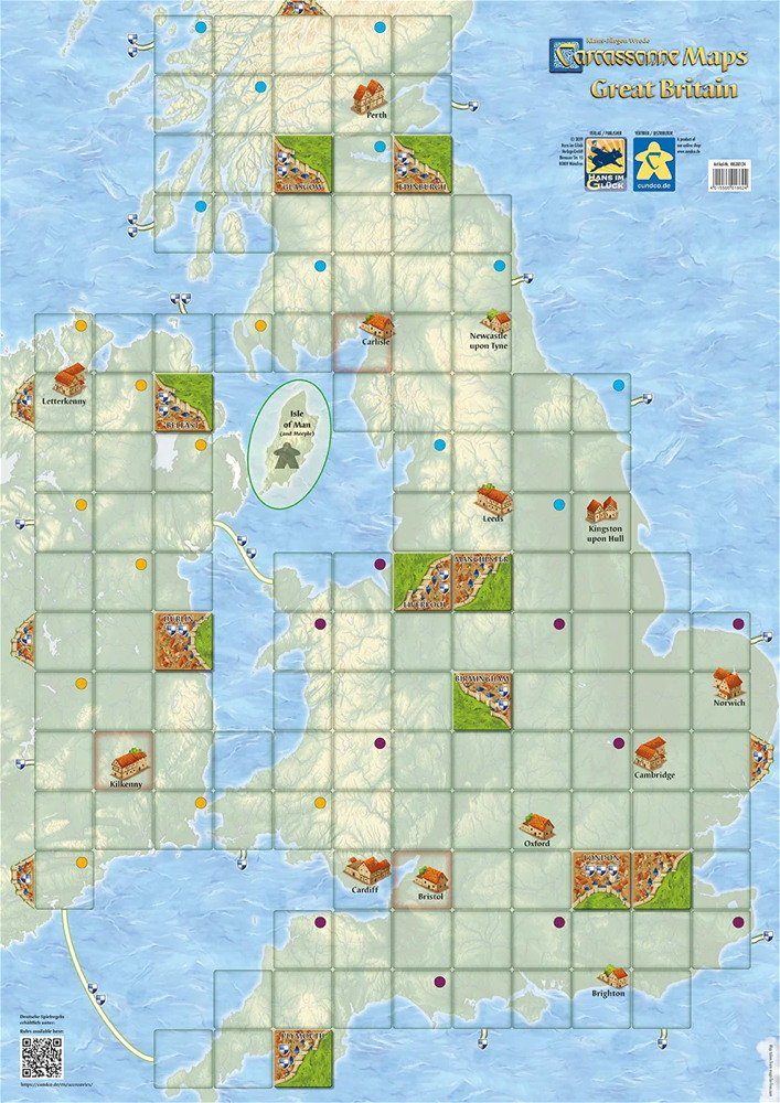Spiel Carcassonne Erweiterung Maps Großbritannien Unterlage HIGD0124