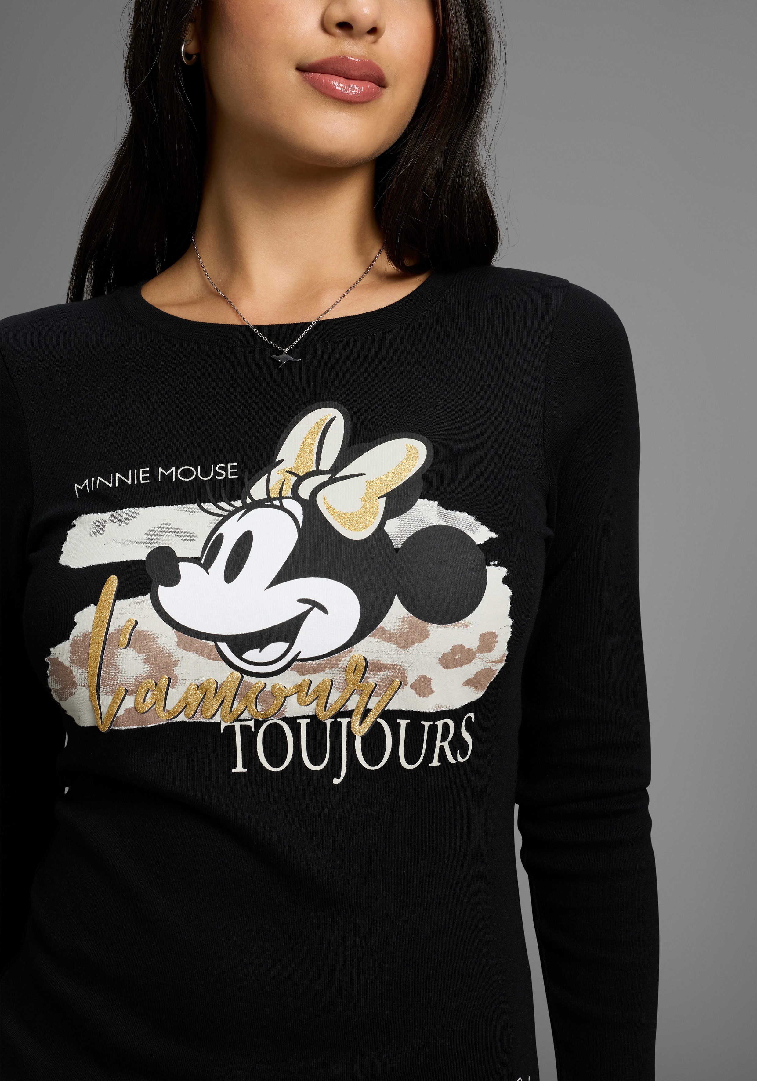 KangaROOS Langarmshirt mit süßem Minnie-Mouse Print