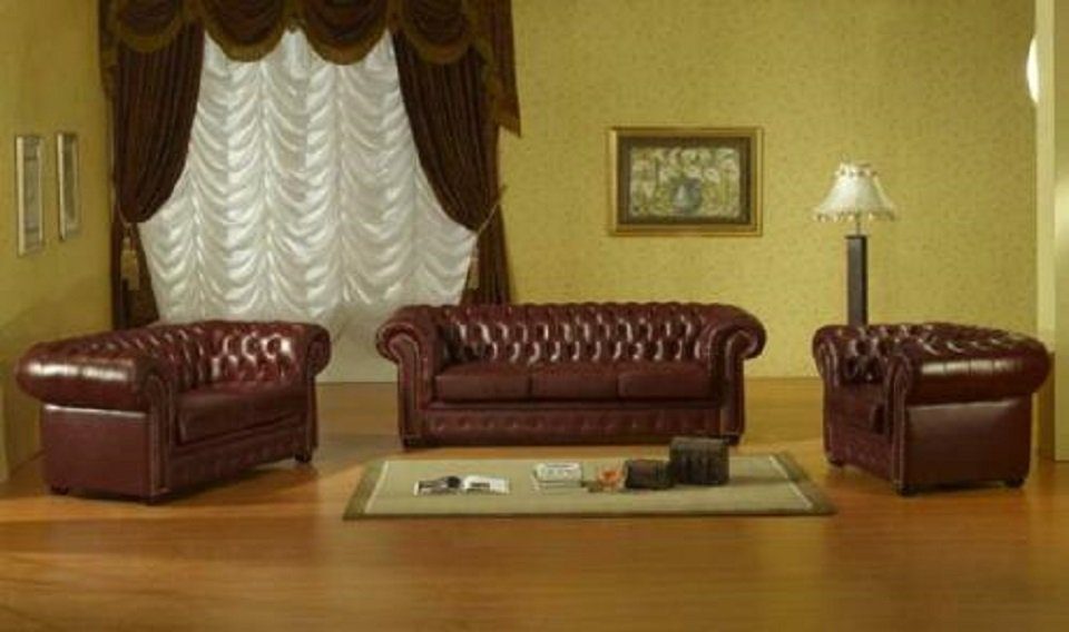 Sofa 100% JVmoebel Leder 3+2+1 Sofagarnitur Couch Set Polster Sofa Antik Sofort
