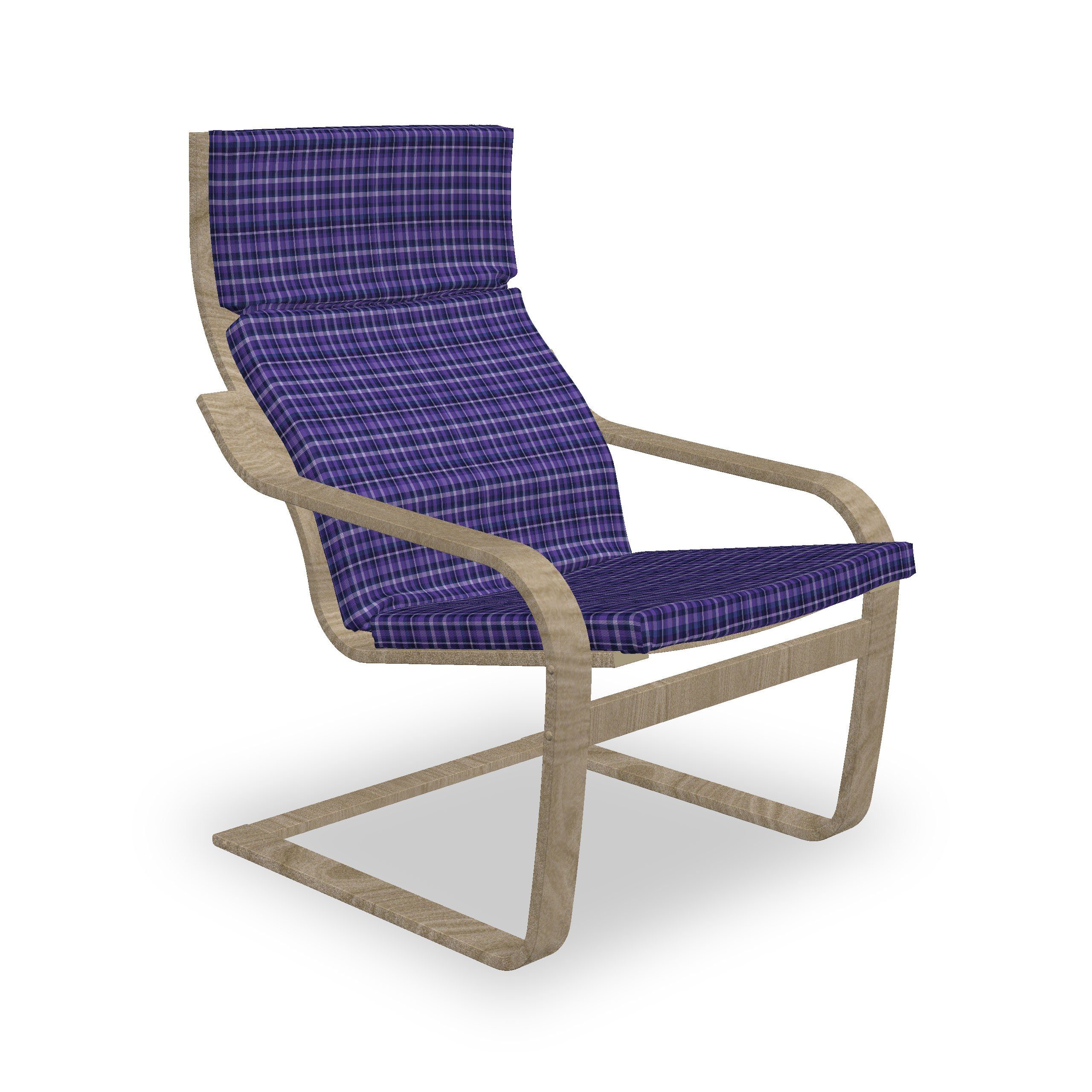 Abakuhaus Stuhlkissen Sitzkissen mit Stuhlkissen mit Hakenschlaufe und Reißverschluss, Violett Checkered Retro Druck