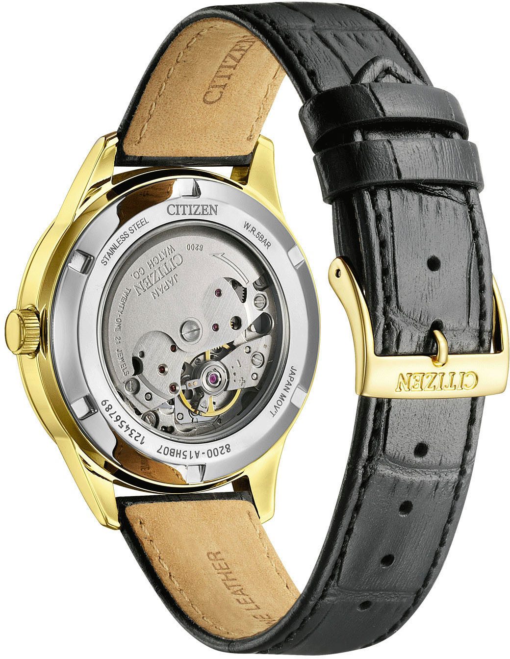 Citizen Automatikuhr NY4058-79XC NY4059-09AC, Armbanduhr, Herrenuhr, Mechanische Uhr, Lederarmband, analog, Tag