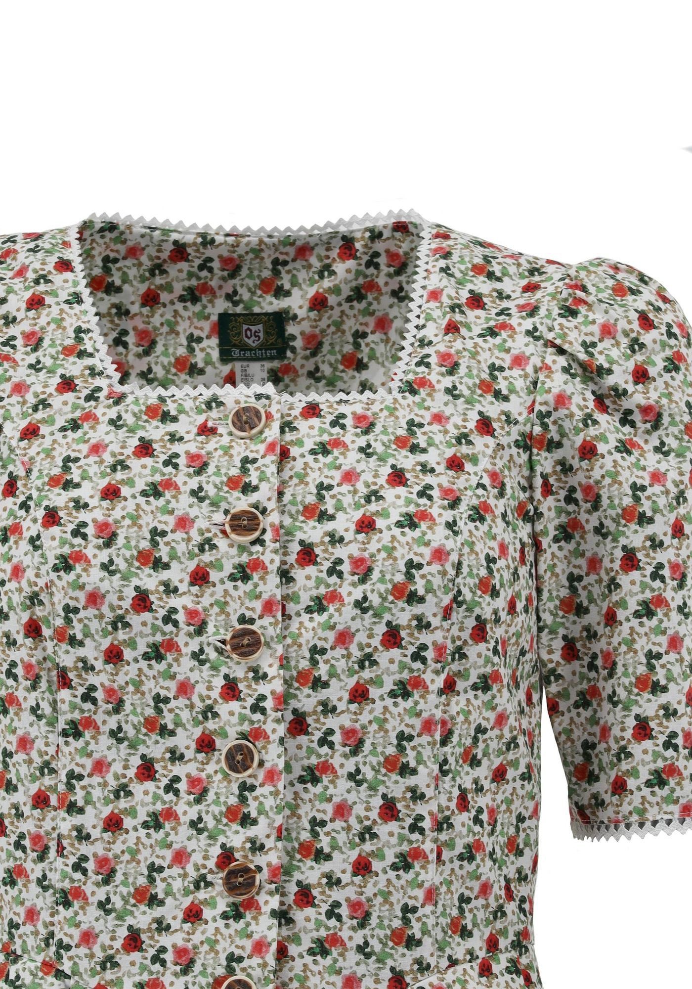 OS Trachten Trachtenkleid Janivi lang geschnitten, Puffärmel und Wiener-Nähte