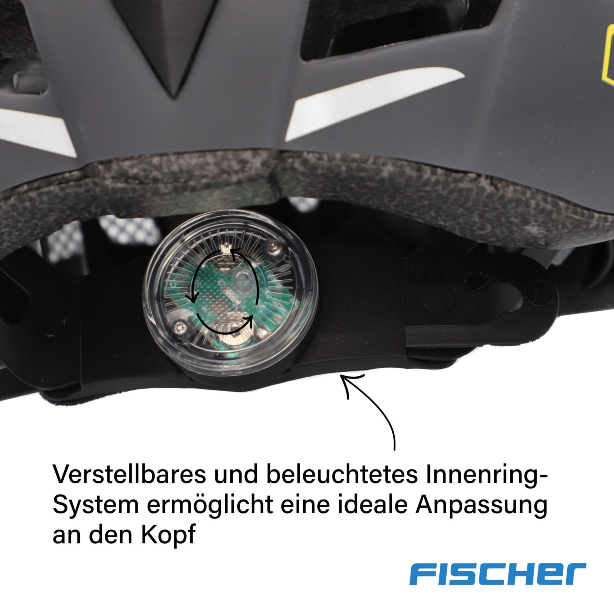 FISCHER Fahrrad Fahrradhelm Urban Levin S/M, Verstellbarer Innenring-System; mit beleuchtetem Innenring-System