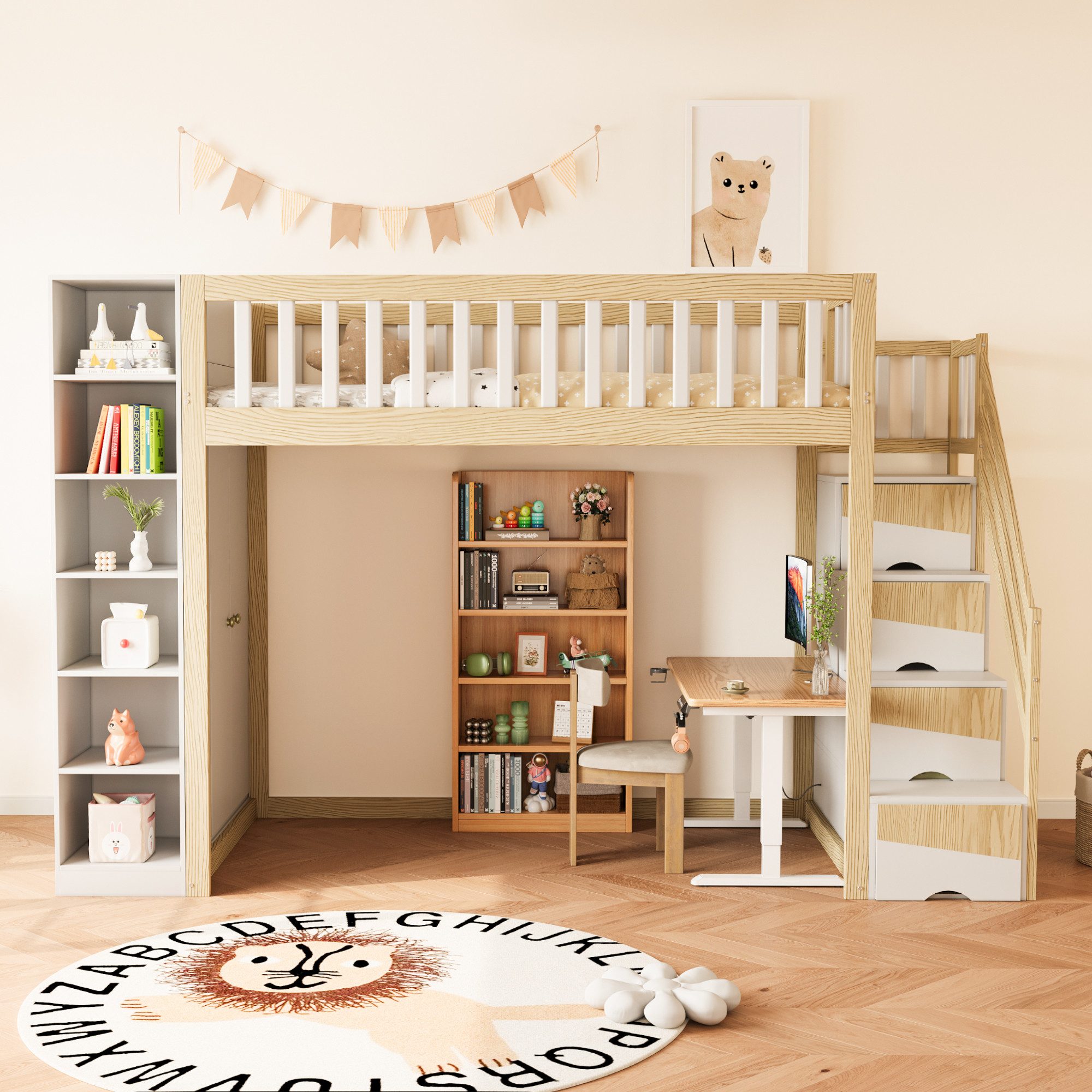 Odikalo Kinderbett Hochbett Jugendbett 90x200 mit günstig online kaufen