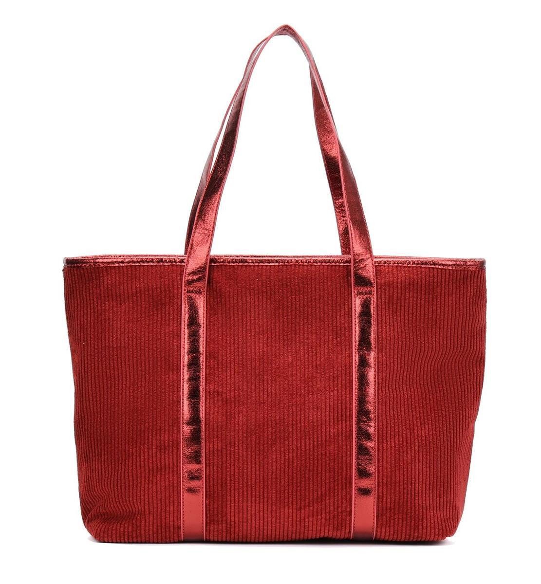ITALYSHOP24 Schultertasche Damen Cordtasche Shopper Tote Bag Handtasche Umhängetasche Metallic, Damentasche Veloursleder Weekender Hobo Bag Beuteltasche Urlaub Leicht
