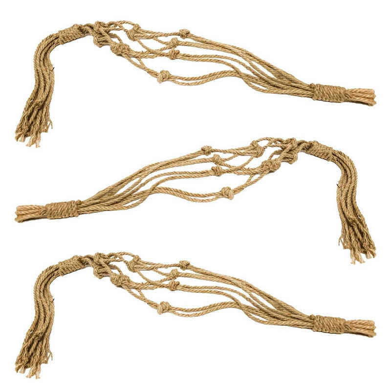 Rivanto Blumenampel (Set, 3 St), Blumenampel Makramee Seil, für hängende Töpfe Gesamtlänge 170 cm