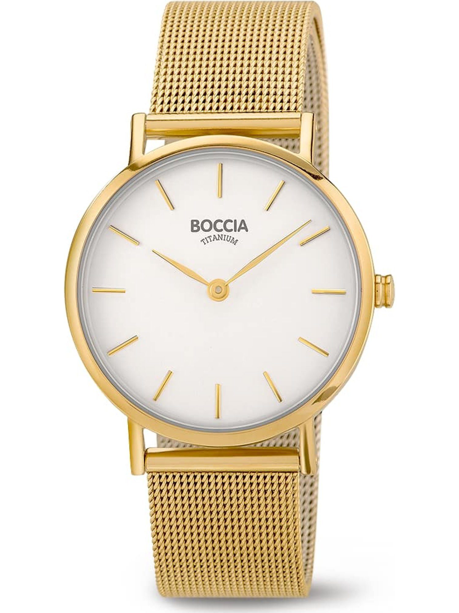 Analog Damen-Uhren Quarz Quarzuhr gold Boccia Boccia