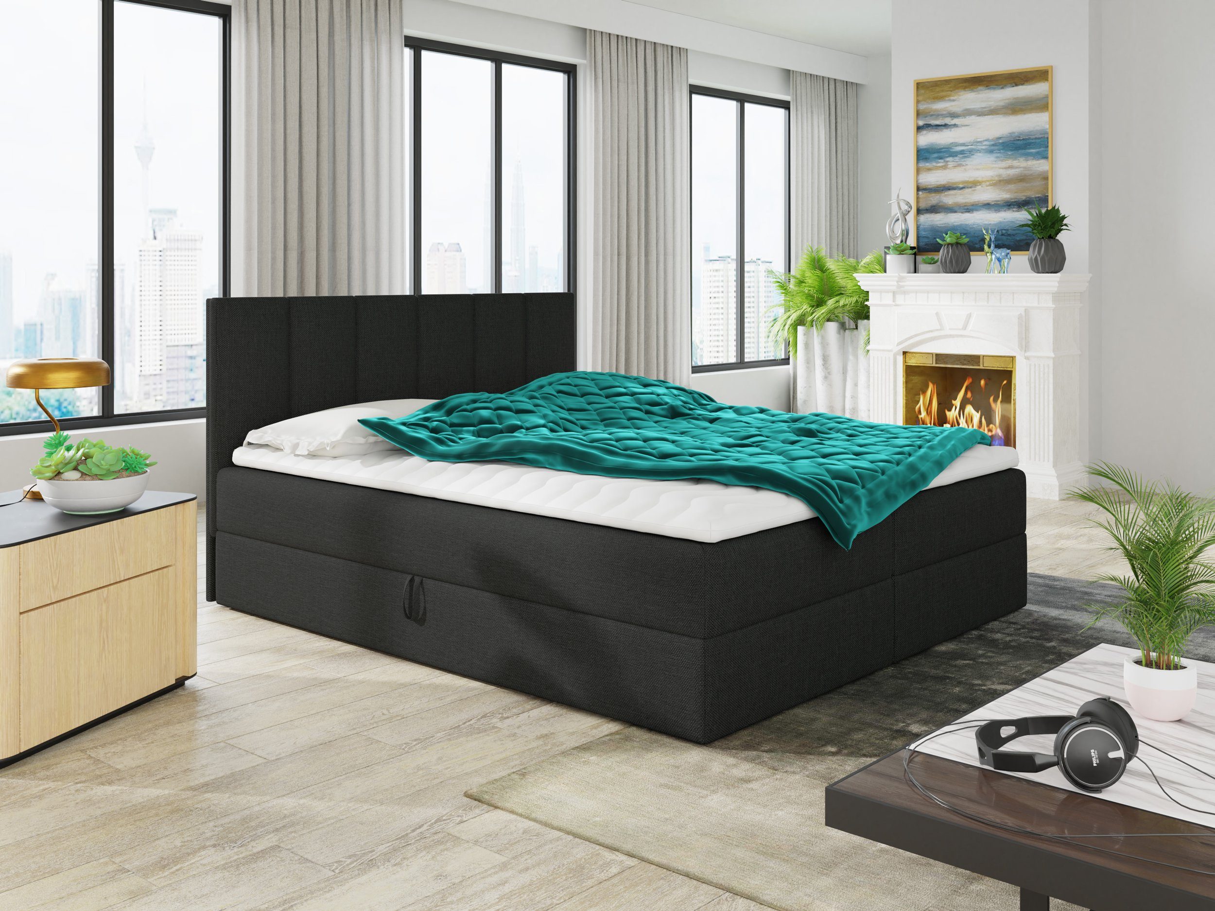 Sofnet Boxbett Star (mit zwei Bettkästen, Bonell-Matratze und Topper), Dopp günstig online kaufen