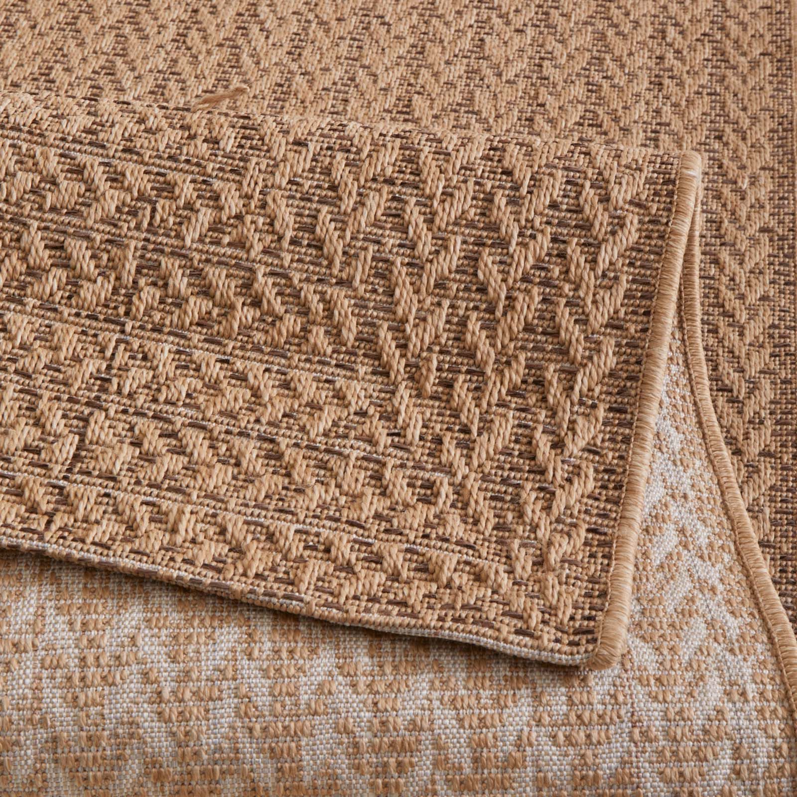 TaraCarpet Outdoorteppich Tara Carpet Sumatra Sumak Sisal Jute Look natur, rechteckig, Höhe: 10 mm, Küche Wohnzimmer Terrasse Garten Balkon natur 80x150 – Bild 4 von 5