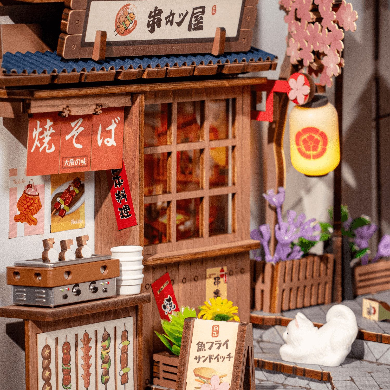 Robotime 3D-Puzzle Robotime Sakura Wine Alley Book Nook, 249 Puzzleteile