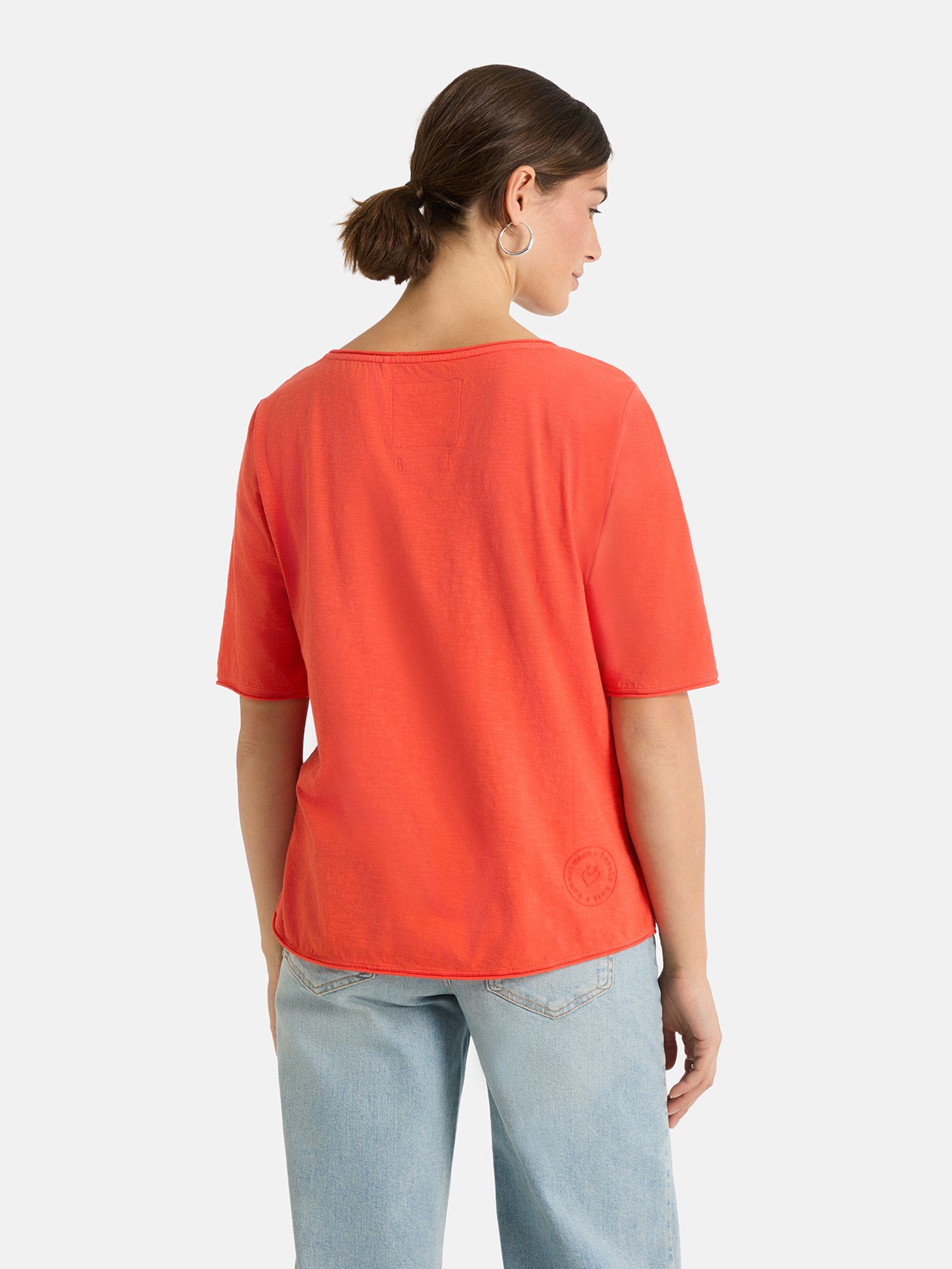 Lieblingsstück Rundhalsshirt CandiceEP mit Statement-Stickerei und im Batik-Look