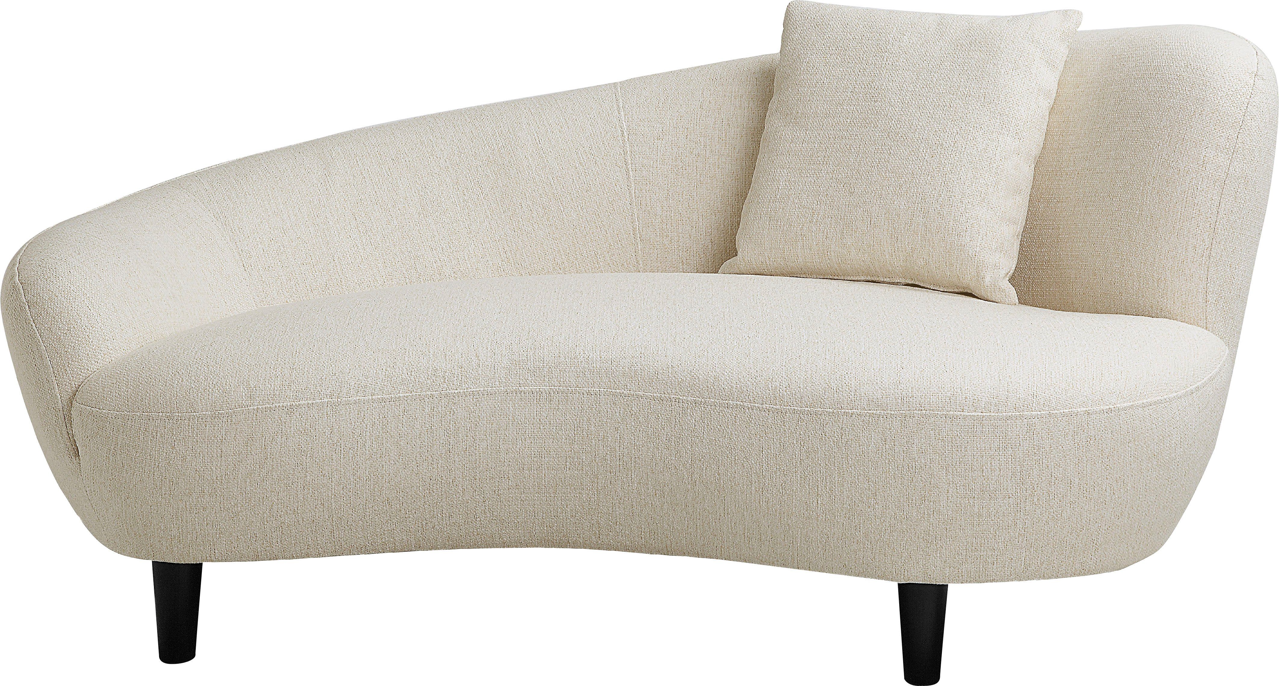 ATLANTIC home collection Chaiselongue Olivia, Nierenform-Sofa mit Zierkissen im Originalbezug