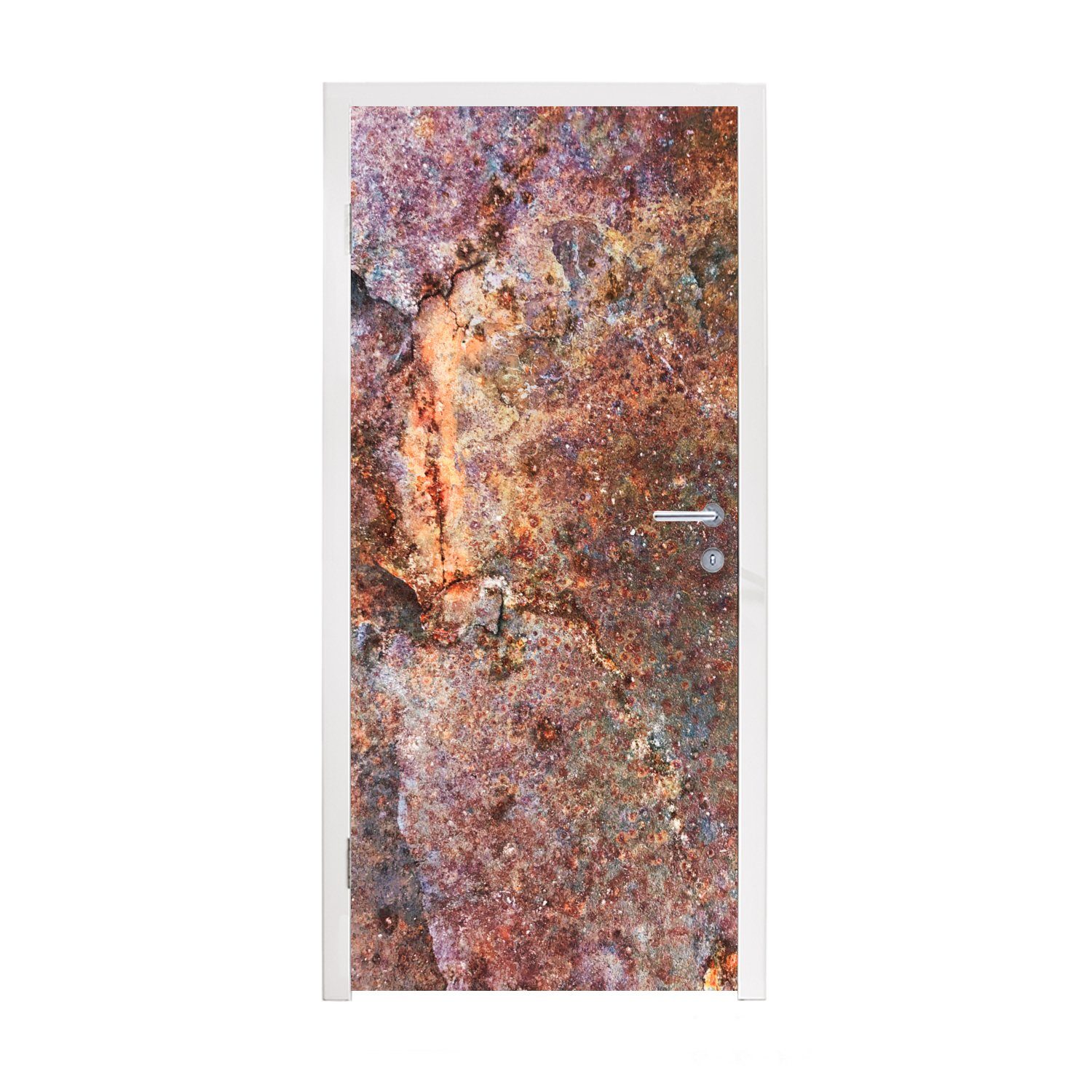 MuchoWow Türtapete Eisen - Braun - Rost, Matt, bedruckt, (1 St), Fototapete für Tür, Türaufkleber, 75x205 cm