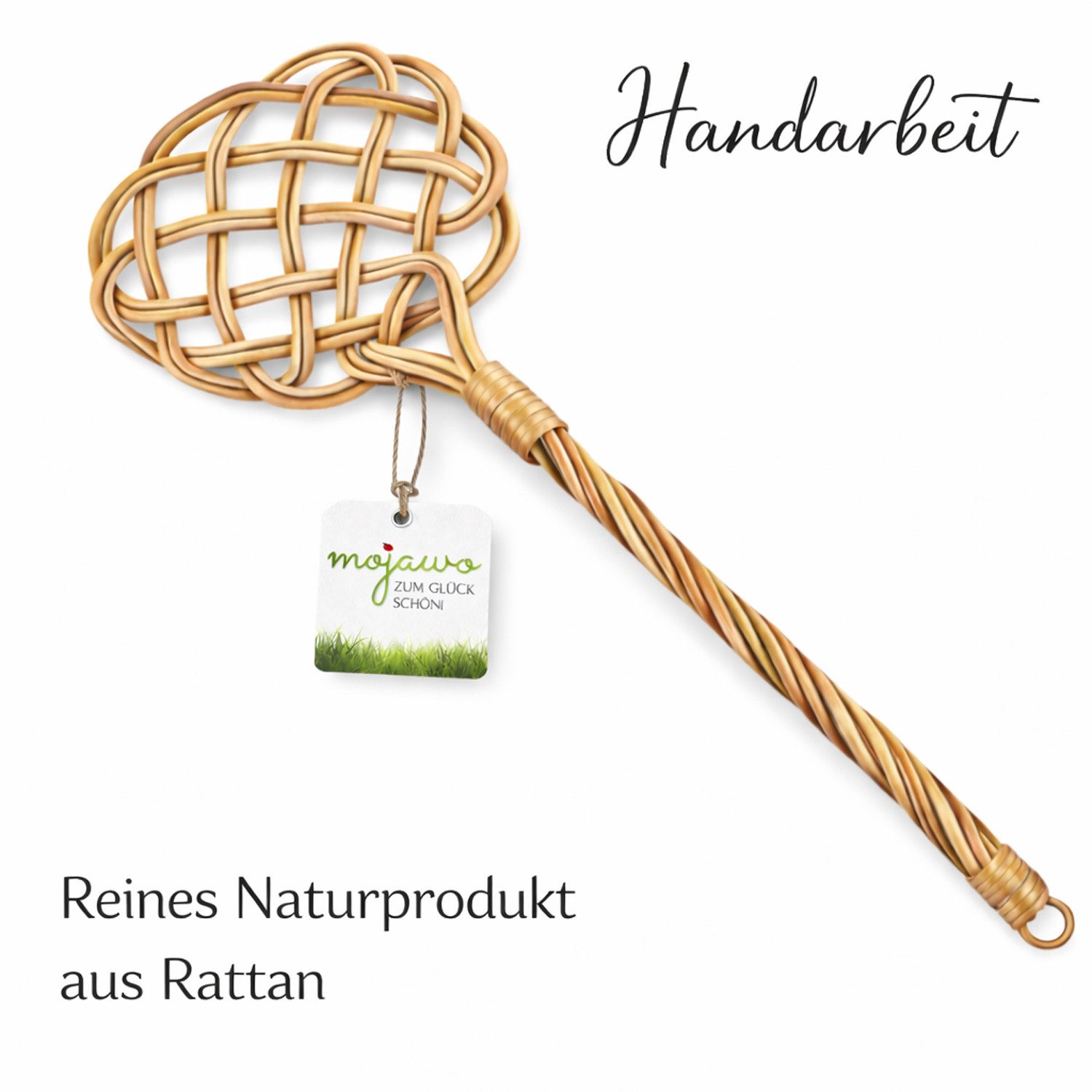 Mojawo Fußmatte Teppichklopfer Rattan L76xB25,5xH2,5cm – Bild 2 von 5